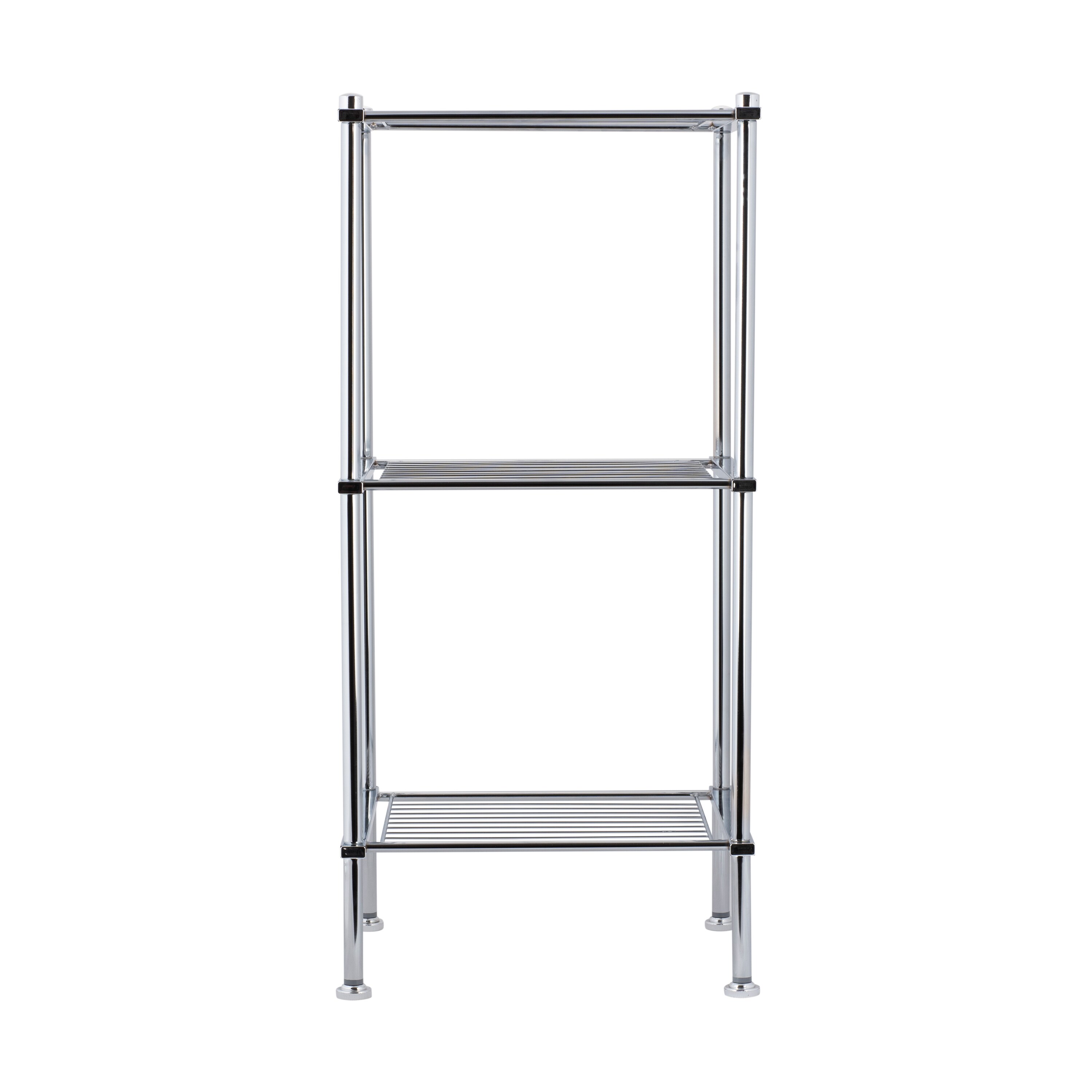 Organize It All Metro Chrome 2-Tier Metal Wall Mount Bathroom Shelf  (17.62-in x 18.25-in x 9.62-in)