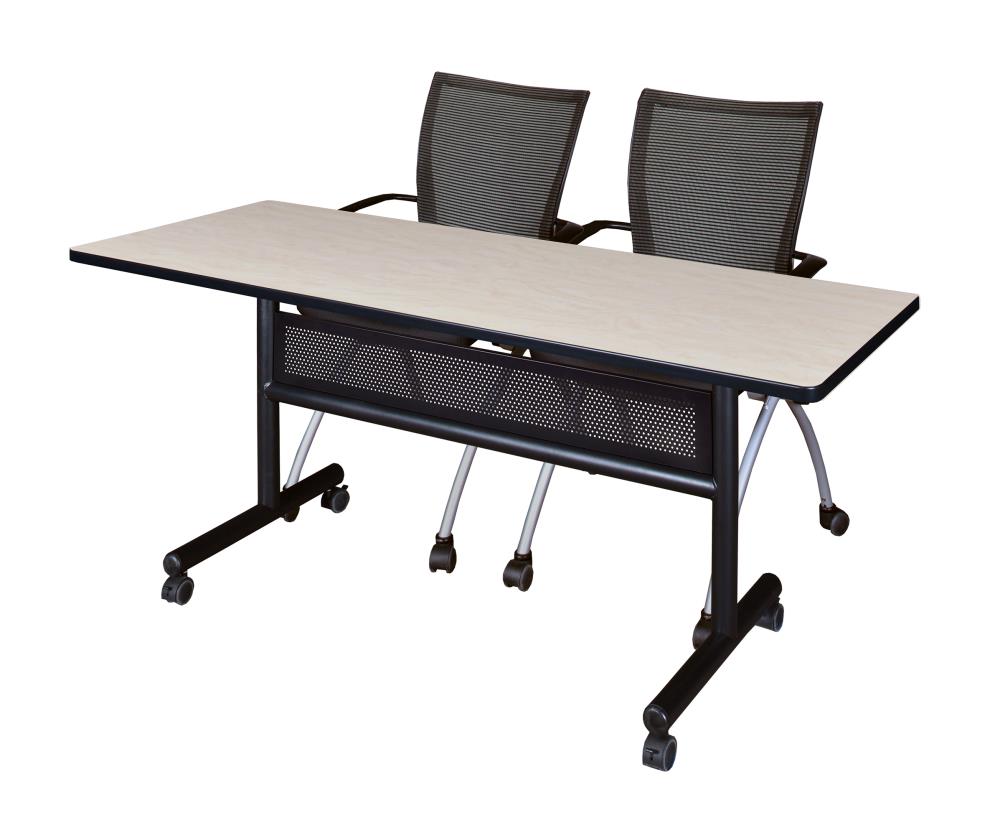 Regency MKFTM6024PL09BK Training Off-white 4-Person Training Table (60-in W x 29-in H)