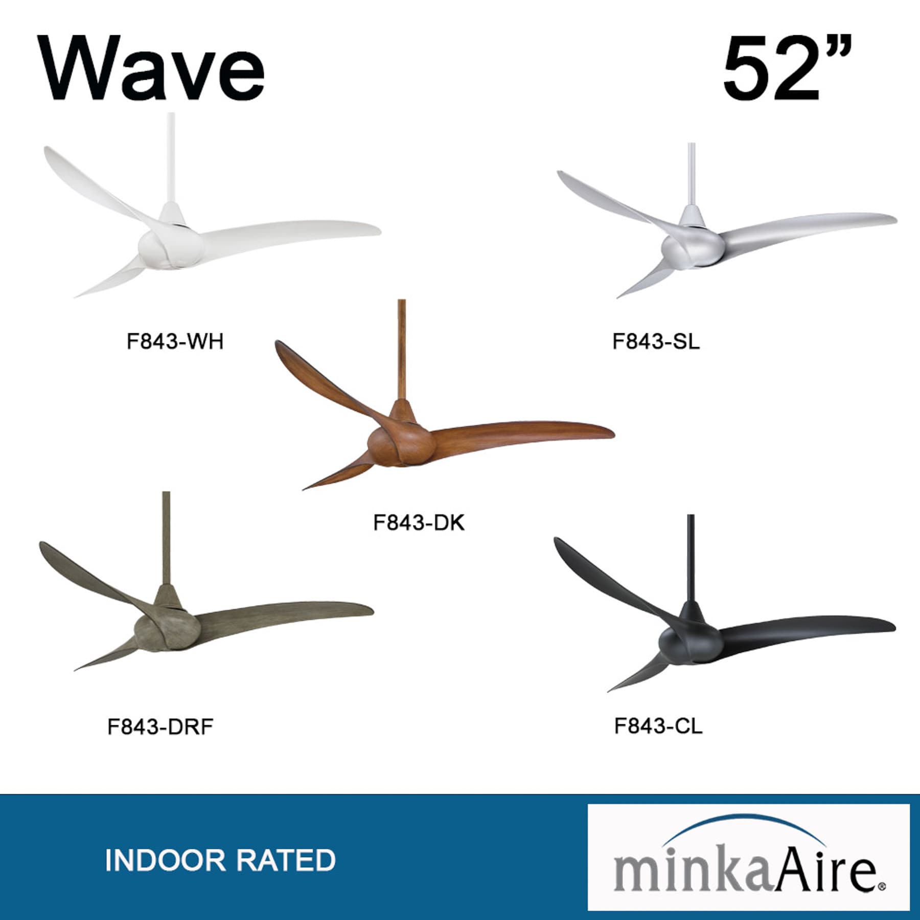 Minka Aire Wave 52-in Distressed Koa Indoor Ceiling Fan and Remote