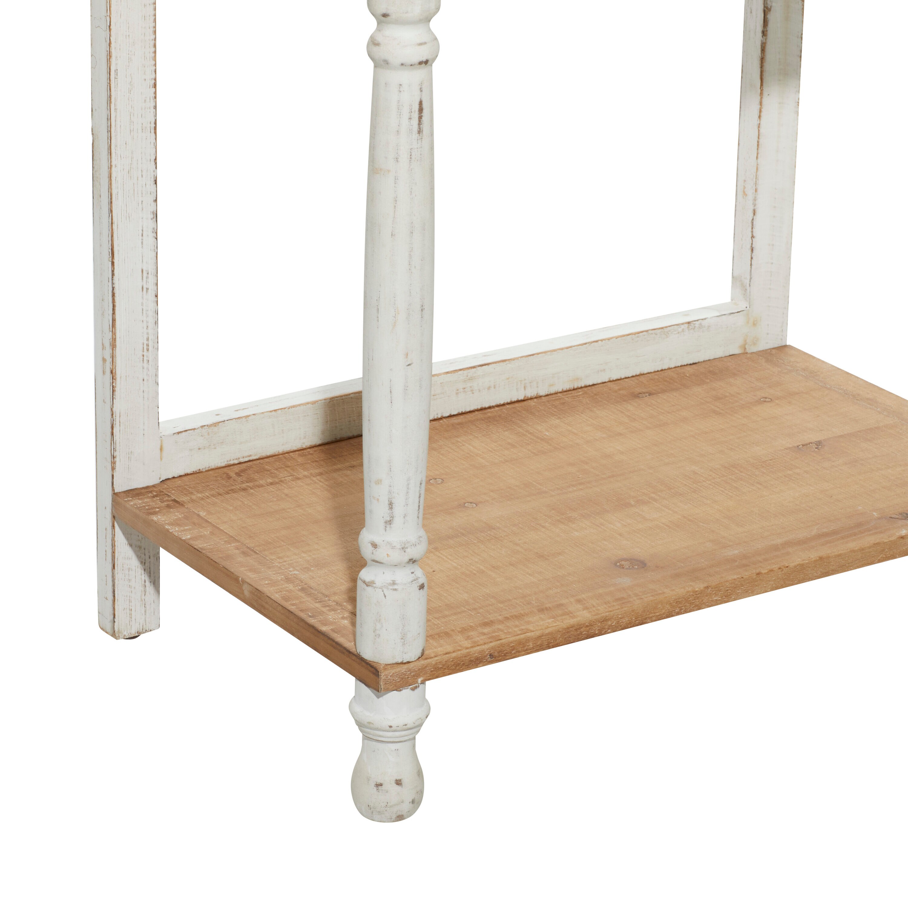 White Pinewood 71" 4-Tier Weathered Étagère