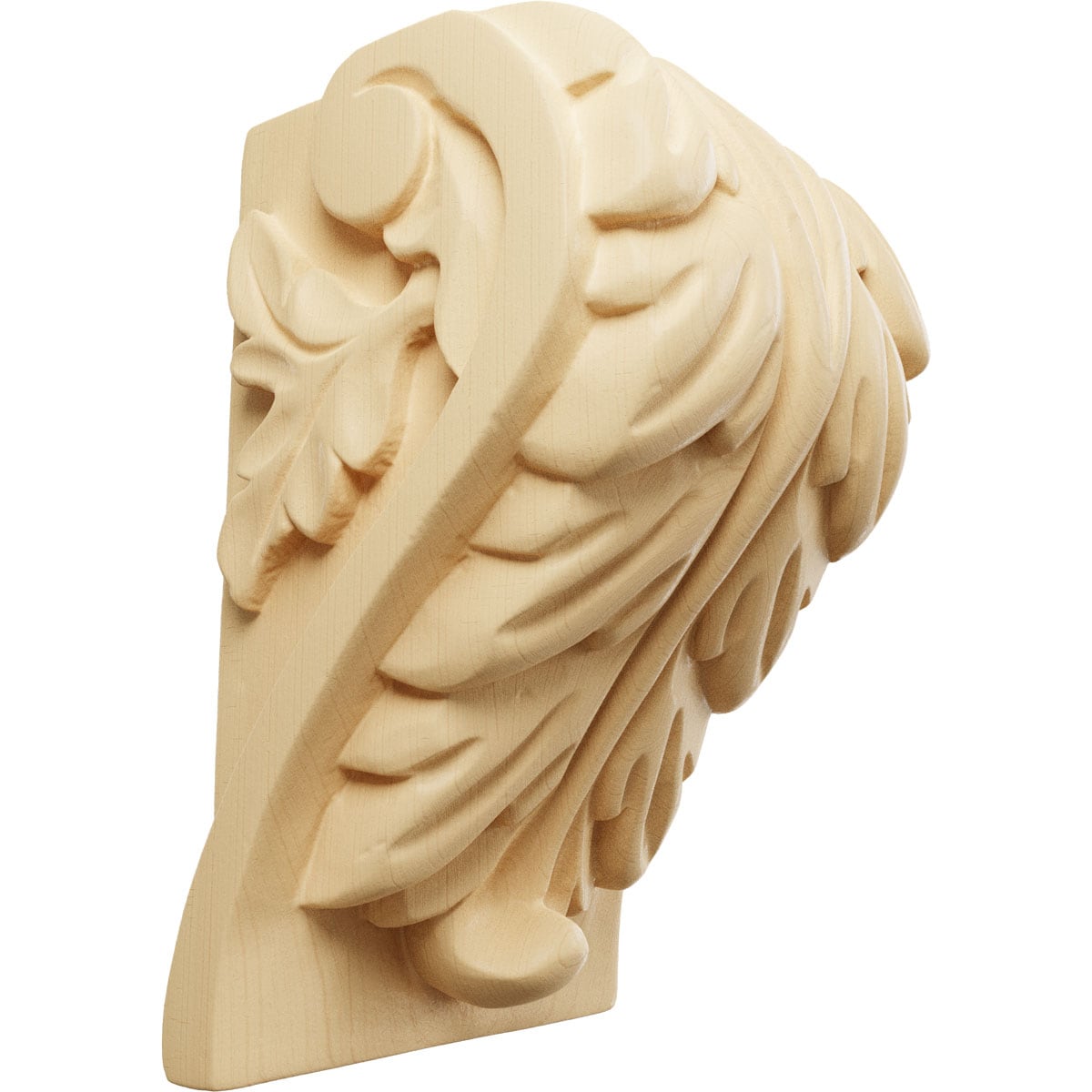 Ekena Millwork CORW03X03X05BAMA 3-1/4-in x 2-3/4-in x 5-in Unfinished Maple Wood Paintable/Stainable Corbel