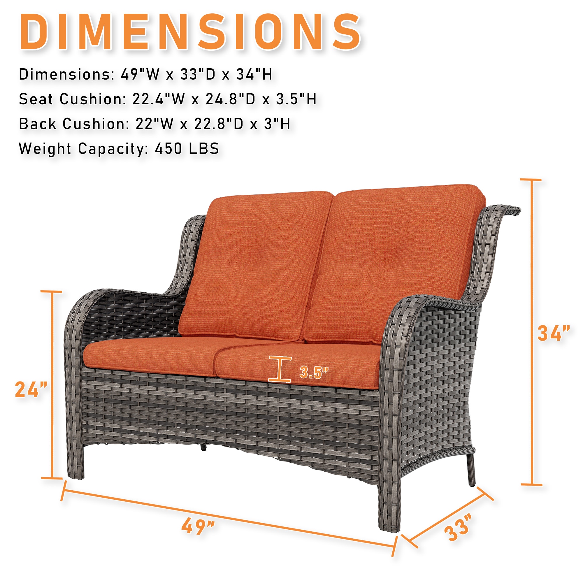 Gardenbee HGL-M79-ORG Patio-Sofas-Daybeds - View #3
