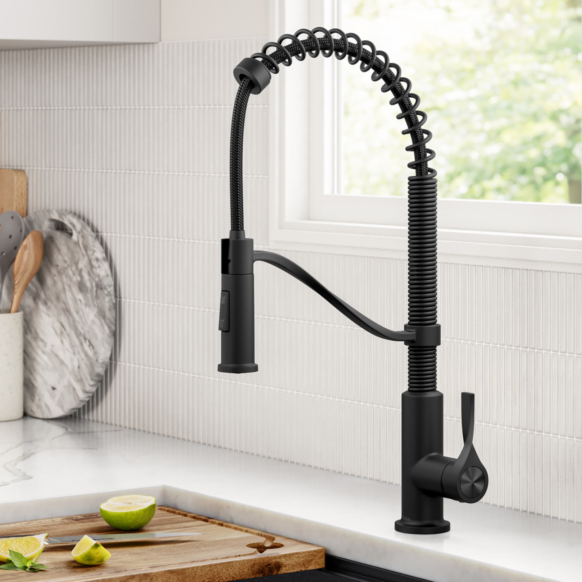 Kraus KPF-2635MB Torak Matte Black Single Handle Deck-mount Pull-down Kitchen Faucet with Sprayer