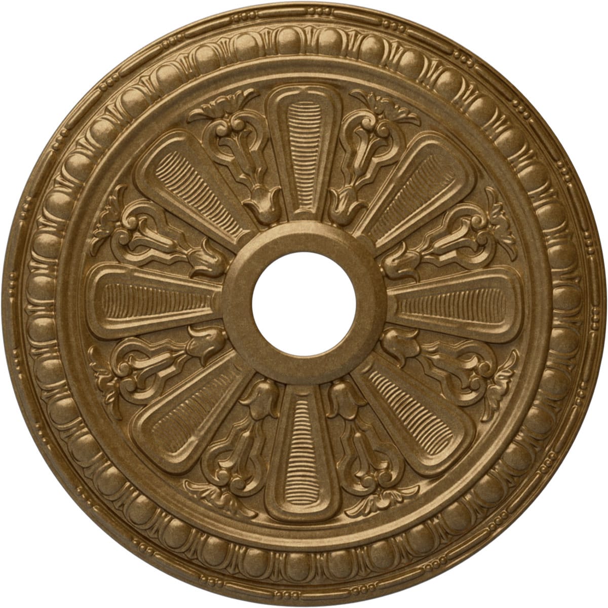 Ekena Millwork CM23BIPAS Bristol 23.5-in W x 23.5-in L Painted Pale Gold Polyurethane Whole Ceiling Medallion