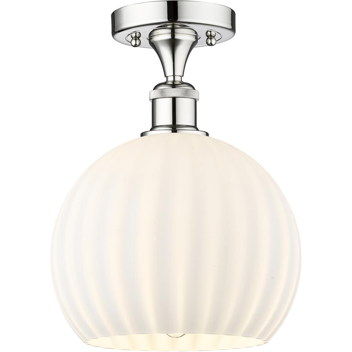 Innovations Lighting 2674858 616-1F-PC-G1217-10WV Edison White Venetian Semi-Flush Mount