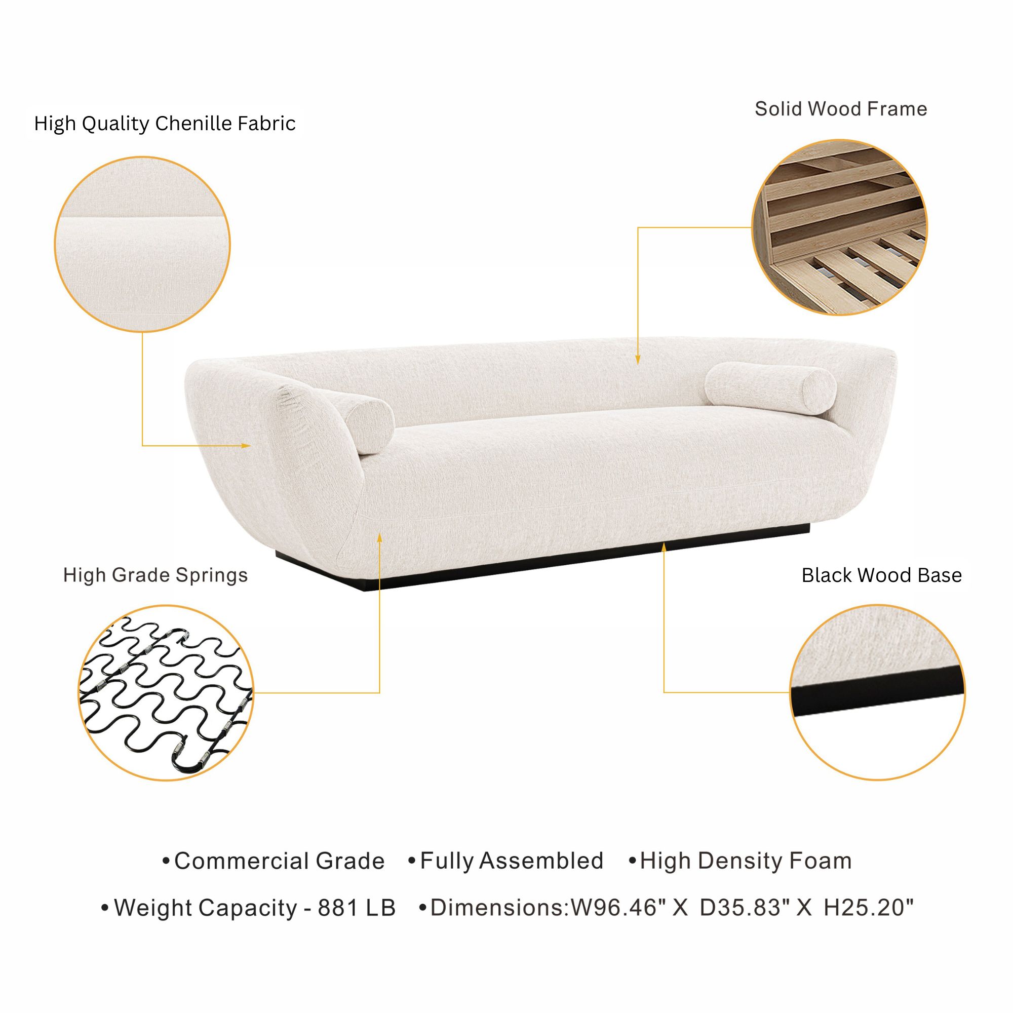 Manhattan Comfort SF011-CR Sofas-Loveseats - View #4