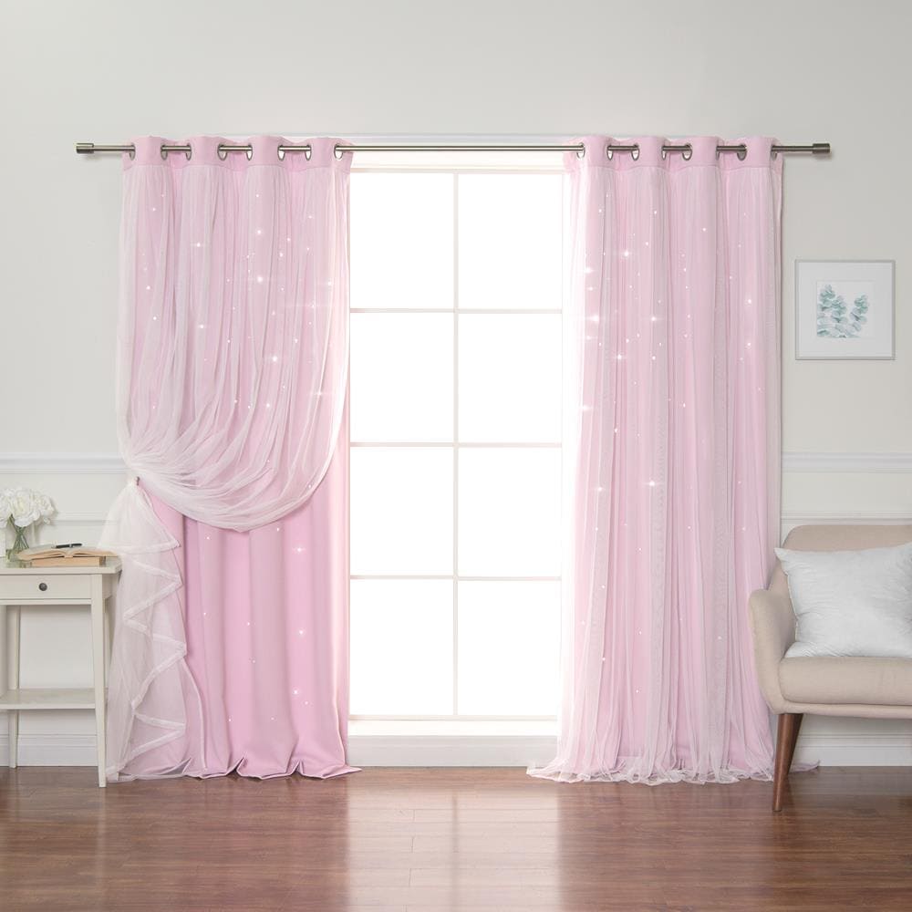 Pink Blackout Grommet Curtain Panel