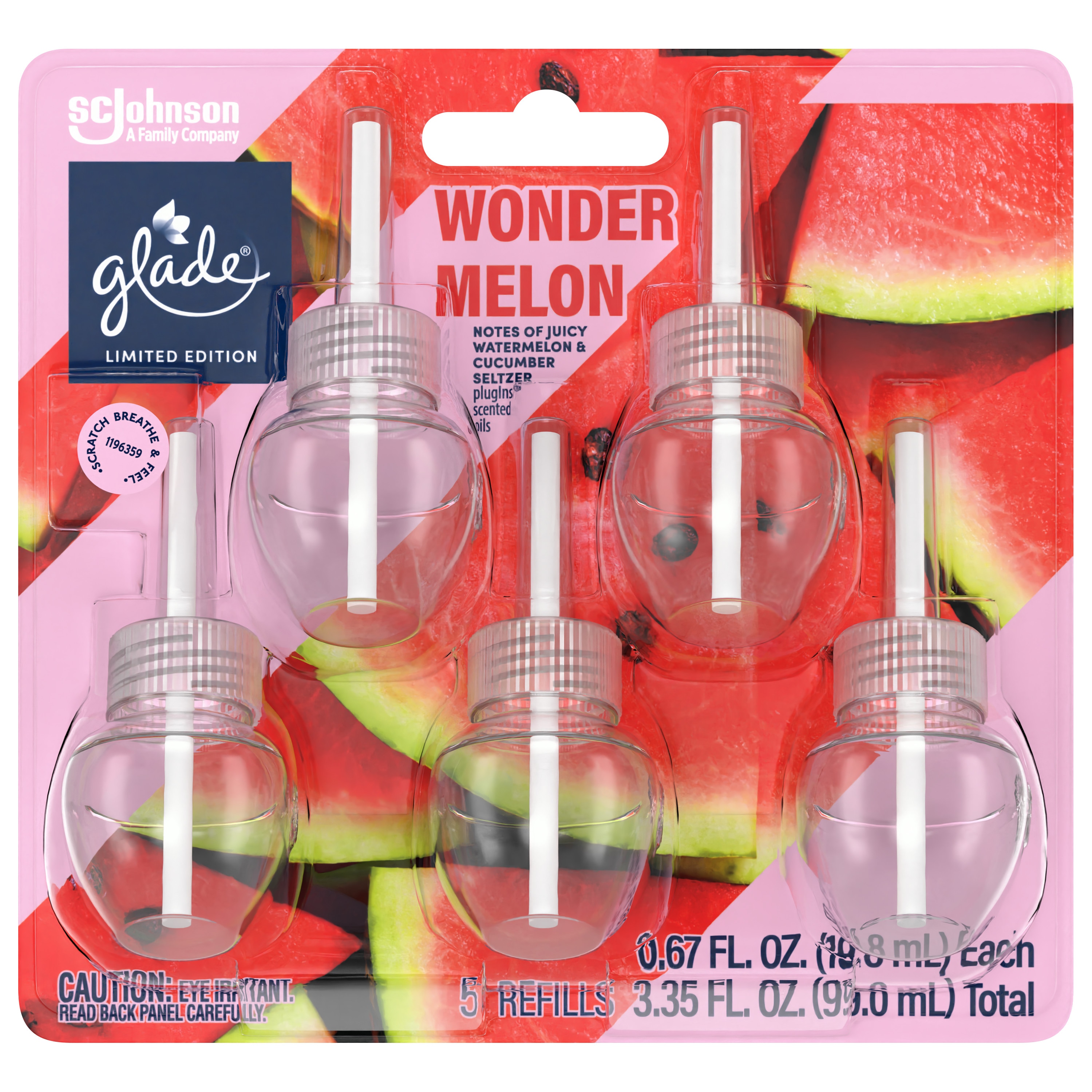 Glade 366538 0.67 Fluid Ounce(s) Wonder Melon Refill Air Freshener 5 -Pack