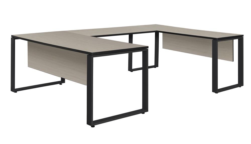 Regency STUDS723042PLBK Structure 96-in White Modern/Contemporary U-shaped Desk