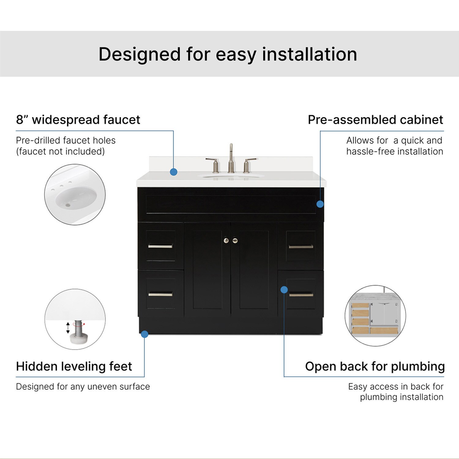 ARIEL F043SWQOVOBLK Bath-Vanity-Combo - View #7