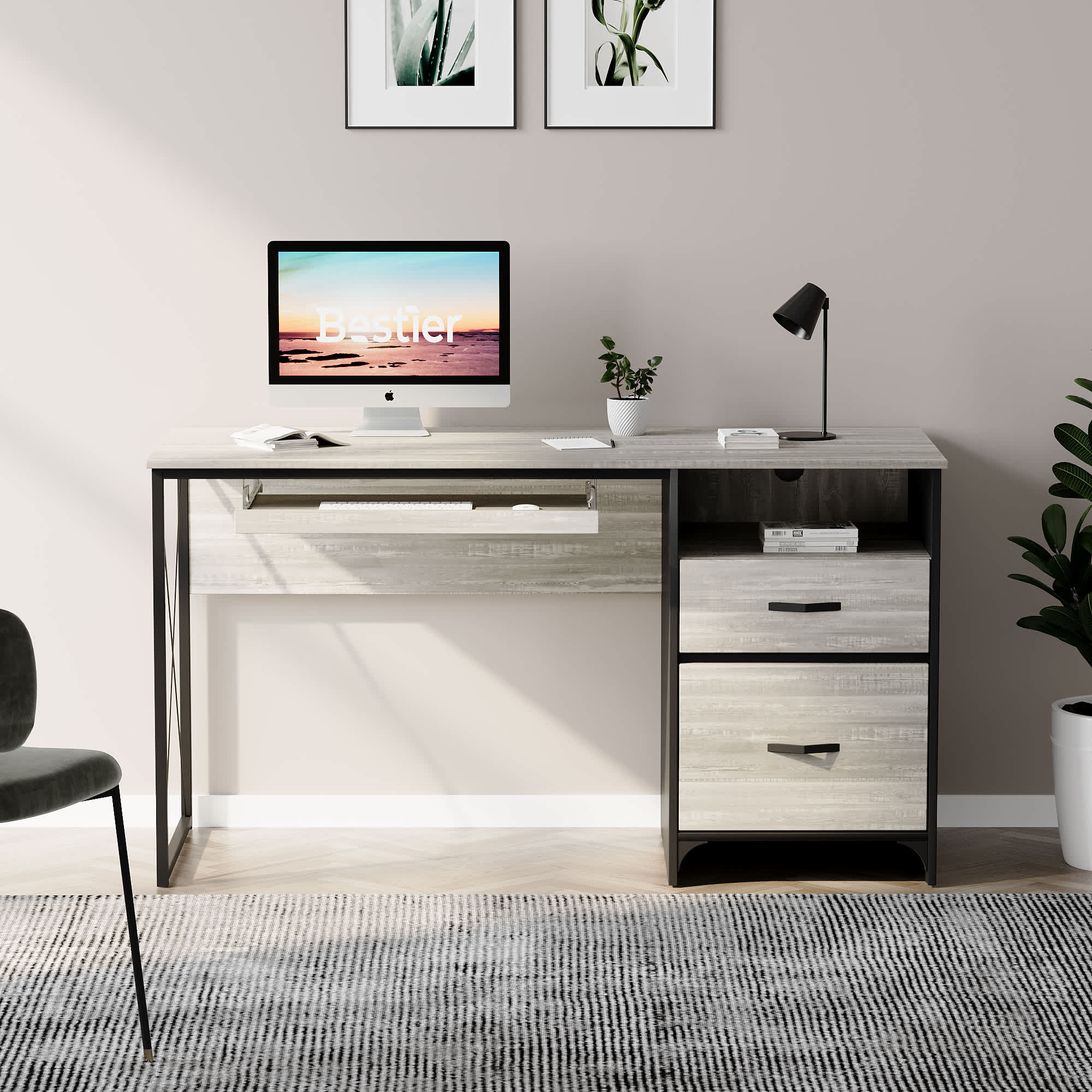 Bestier LOW-D374Q-WHTW desks - View #4