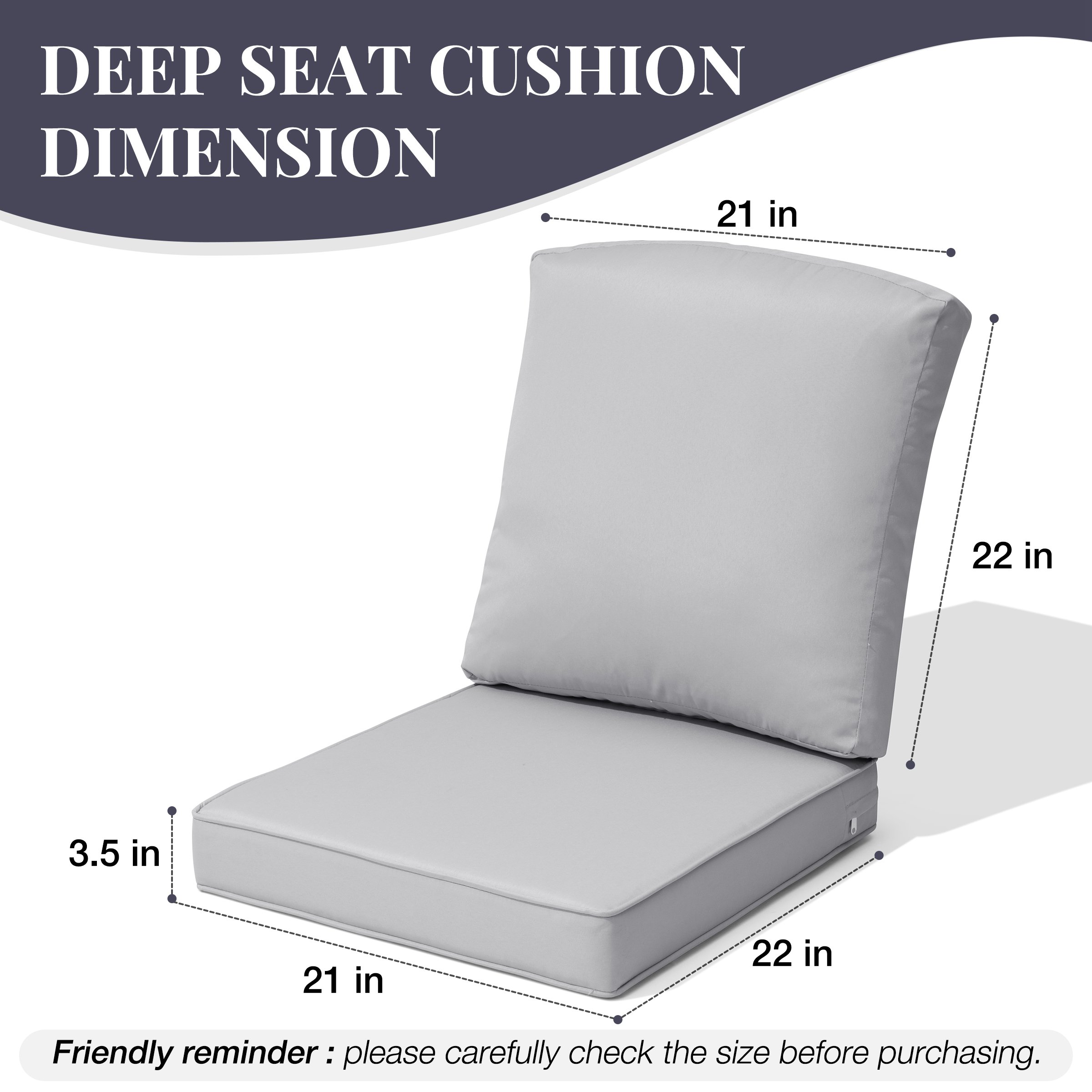 Pellebant ST25-CU109LGY-2 Patio-Furniture-Cushions - View #3