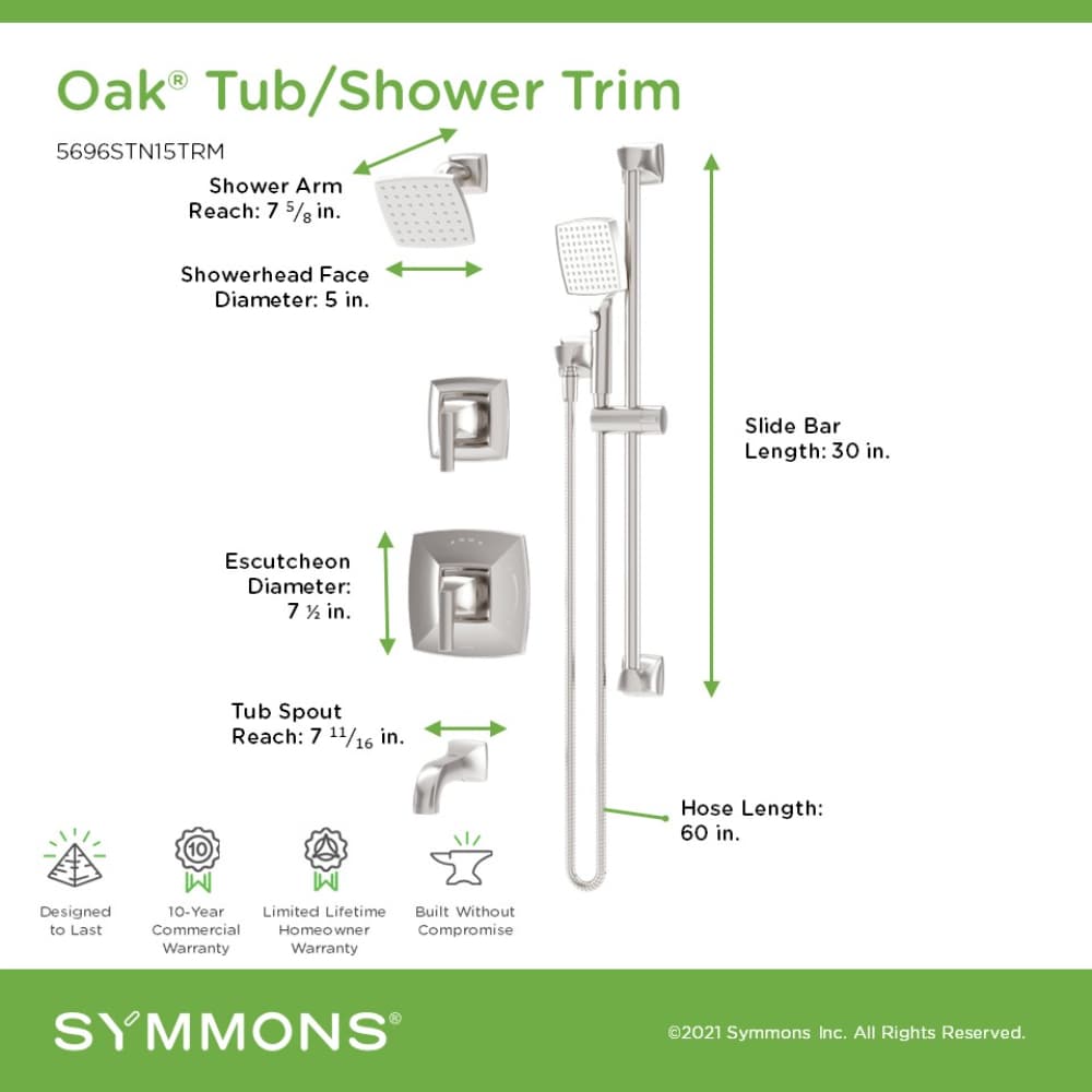 Symmons 5696STN15TRM Tub-Shower-Faucets - View #2