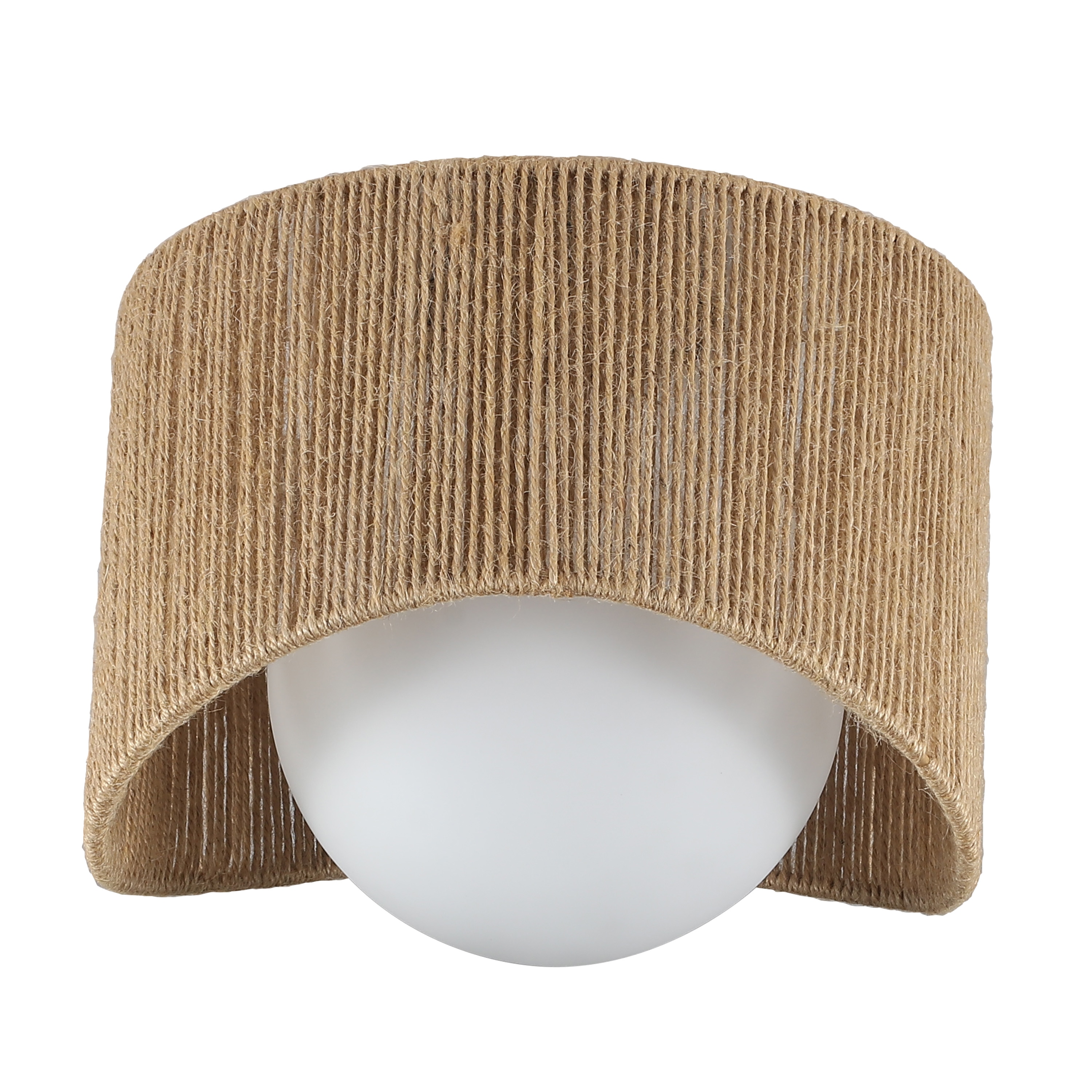 GZJunYo 11.81-in Natural Rattan Indoor 1 -Light Farmhouse Semi