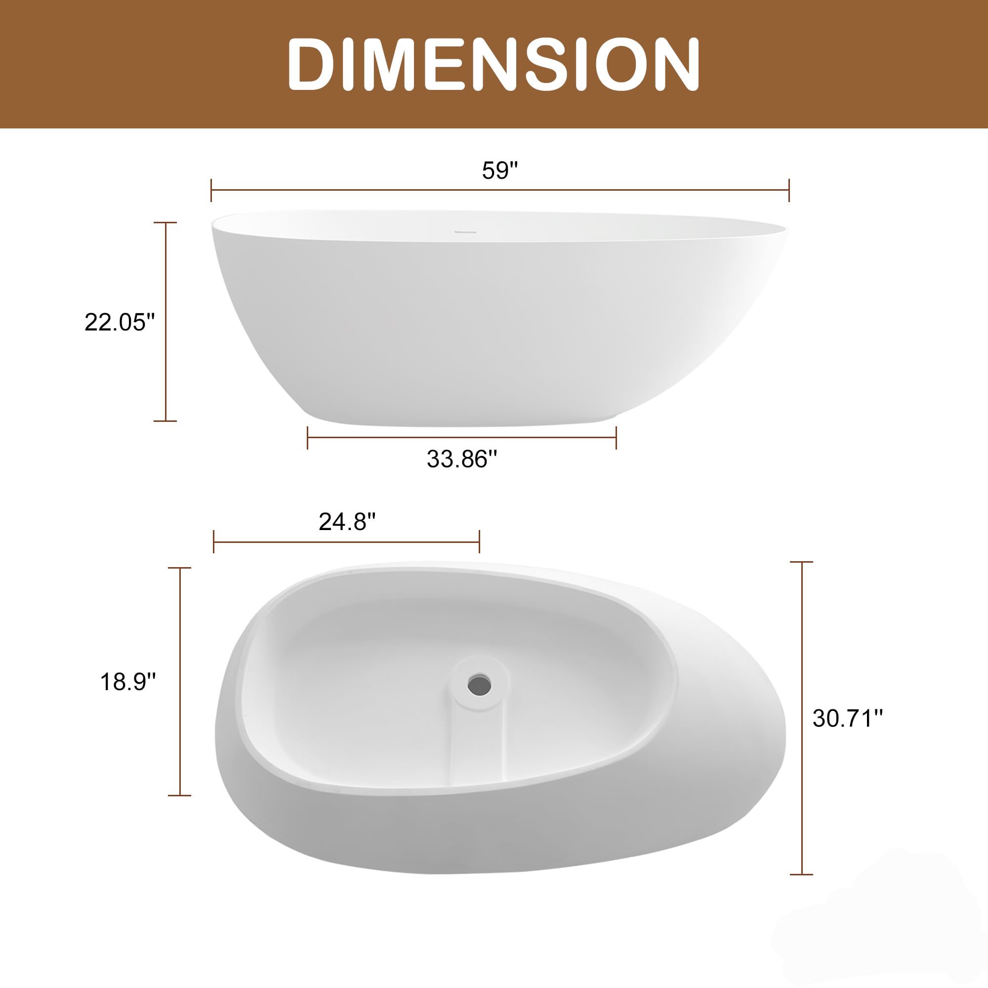 Clihome TC-326-BL bathtubs - View #4
