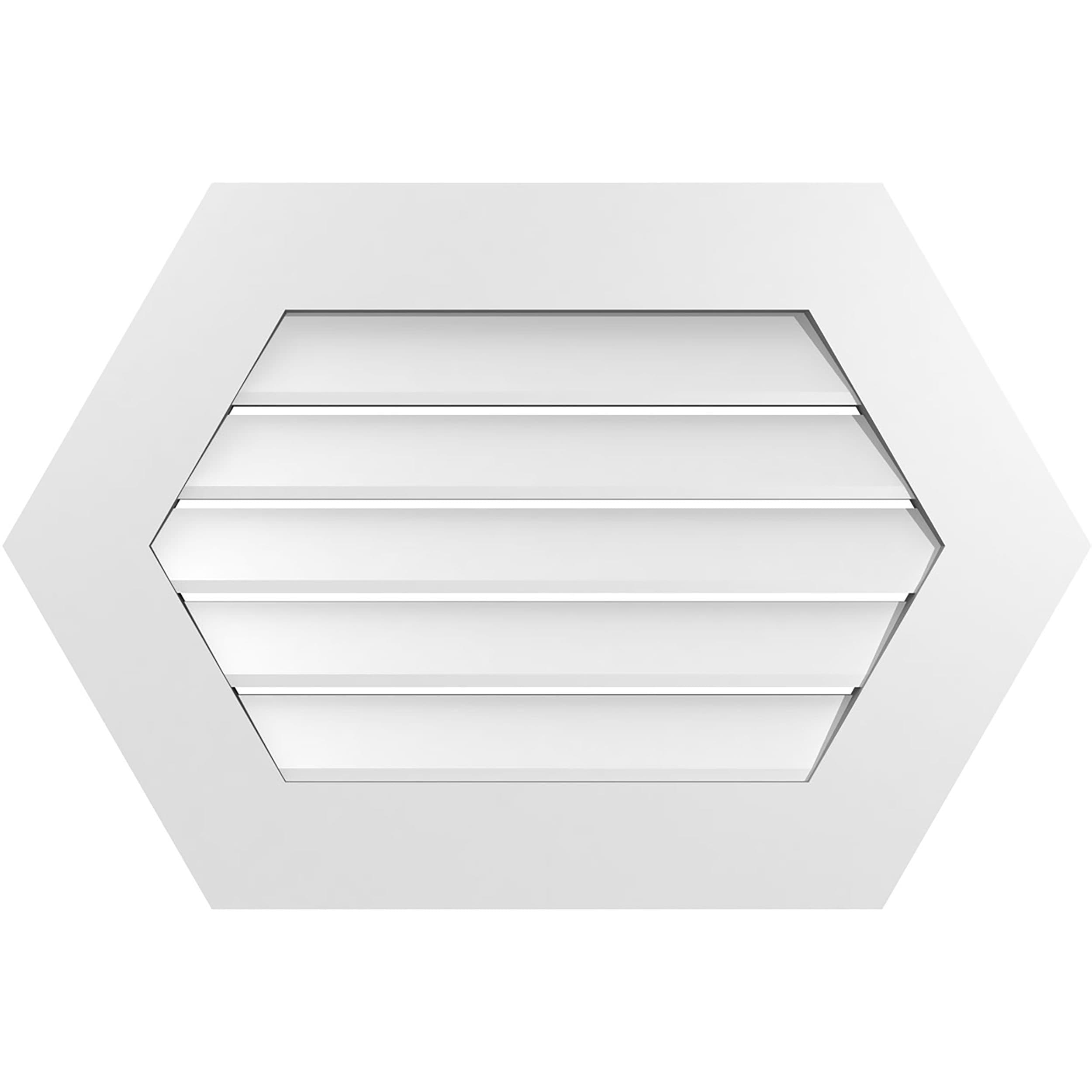 Ekena Millwork GVPHP30X2001SF 30-Inches x 20-Inches Off-white Peaked PVC Gable Louver Vent