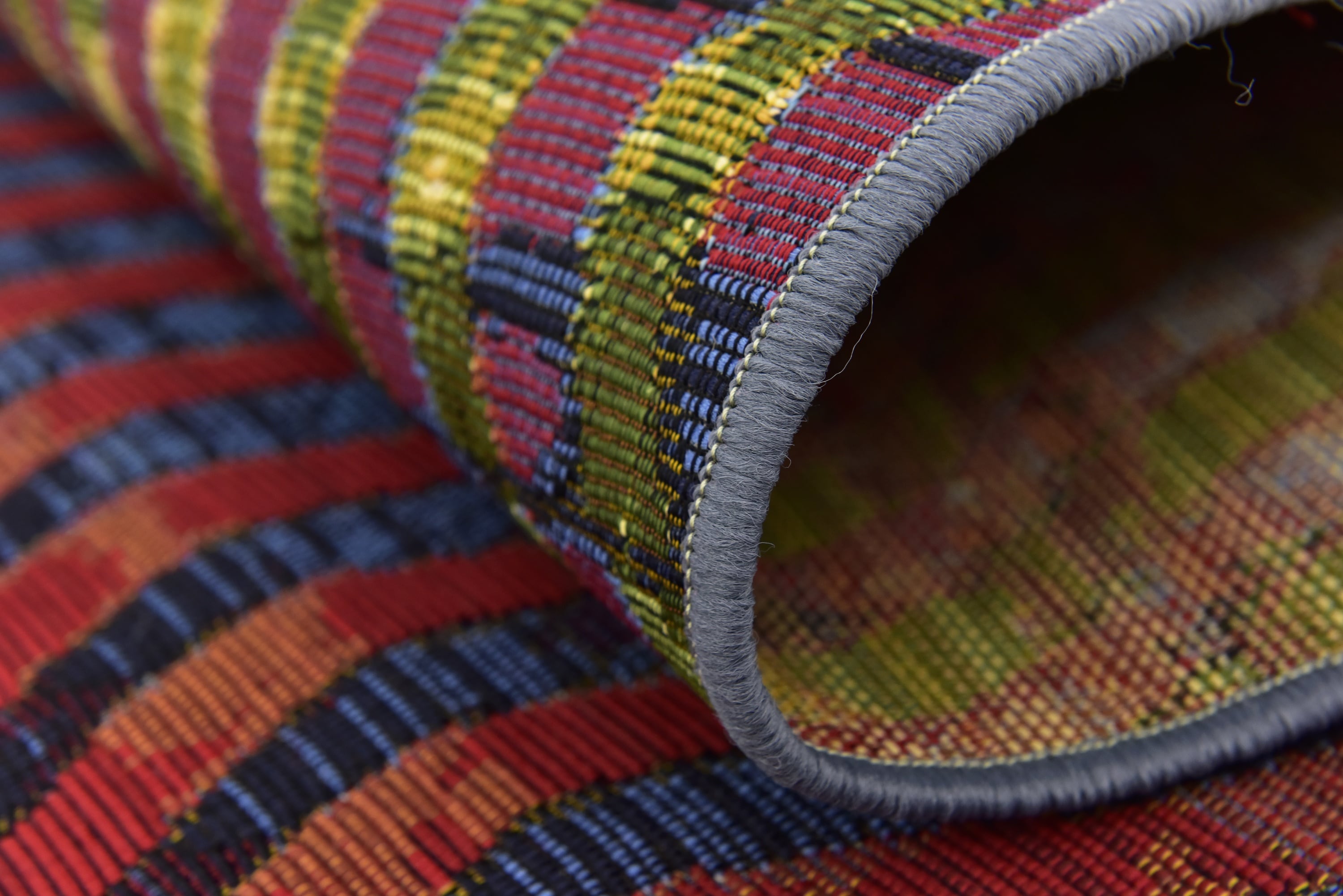Colorful Stripe 4' x 6' Synthetic Outdoor Rug - Easy Care & Pet Friendly