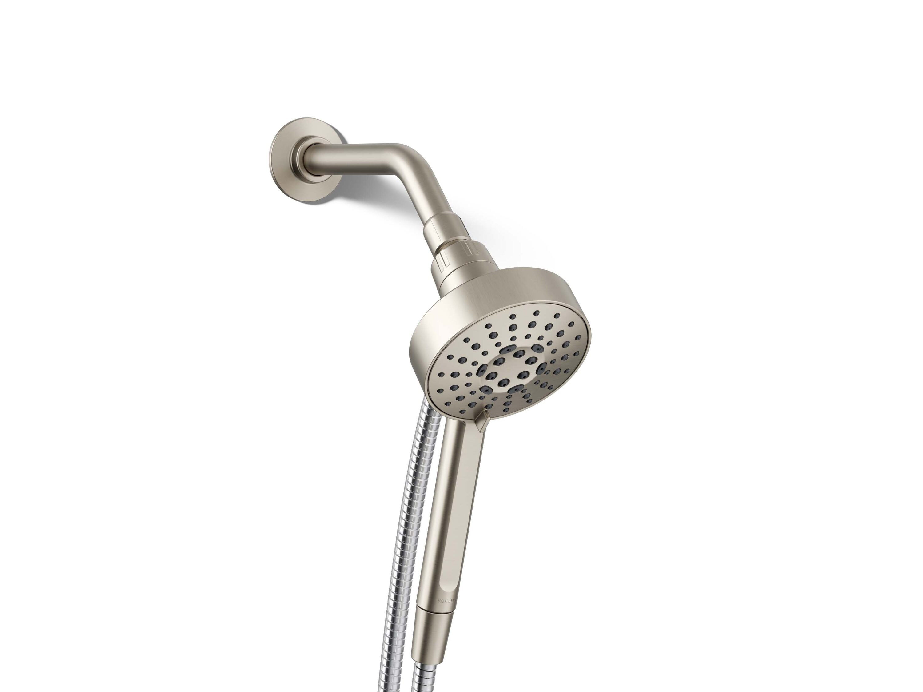KOHLER R33629-G-BN Premise 3 -Spray Vibrant Brushed Nickel 4.31-in Round Handheld Shower Head 1.75 GPM