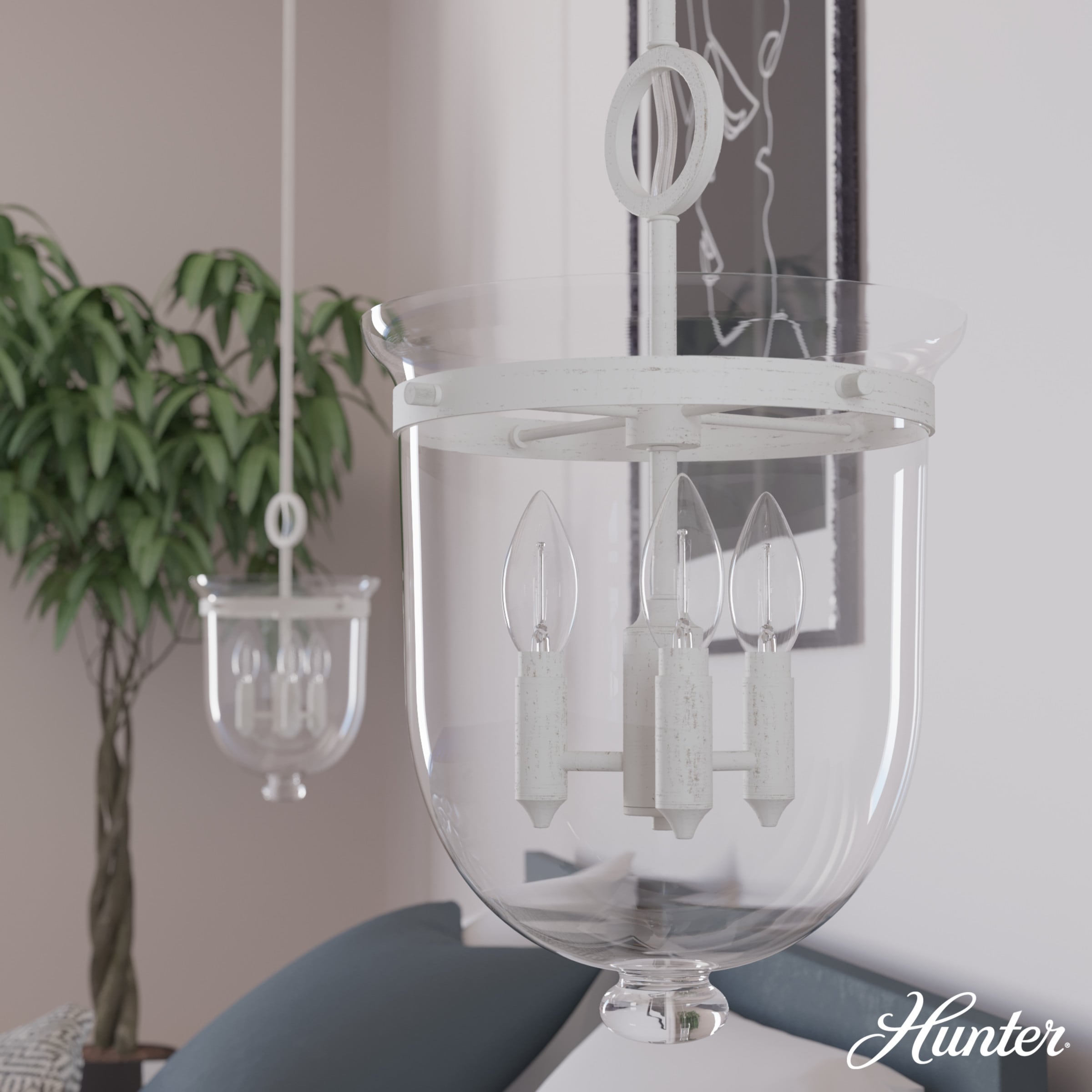 Belltown Transitional 3-Light White Glass Urn Pendant