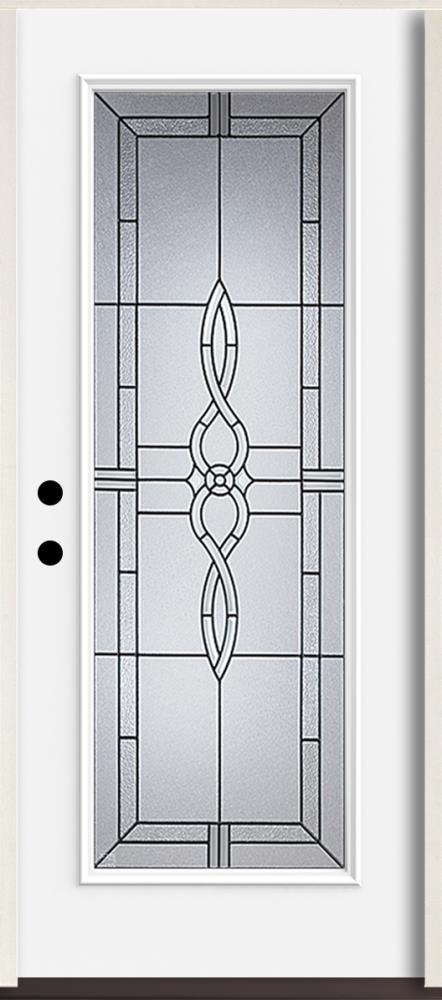 American Building Supply LO963339 Calista 36-in x 80-in x 4-5/8-in Fiberglass Full lite Right-hand inswing Unfinished Unfinished Prehung Front Door Insulating core