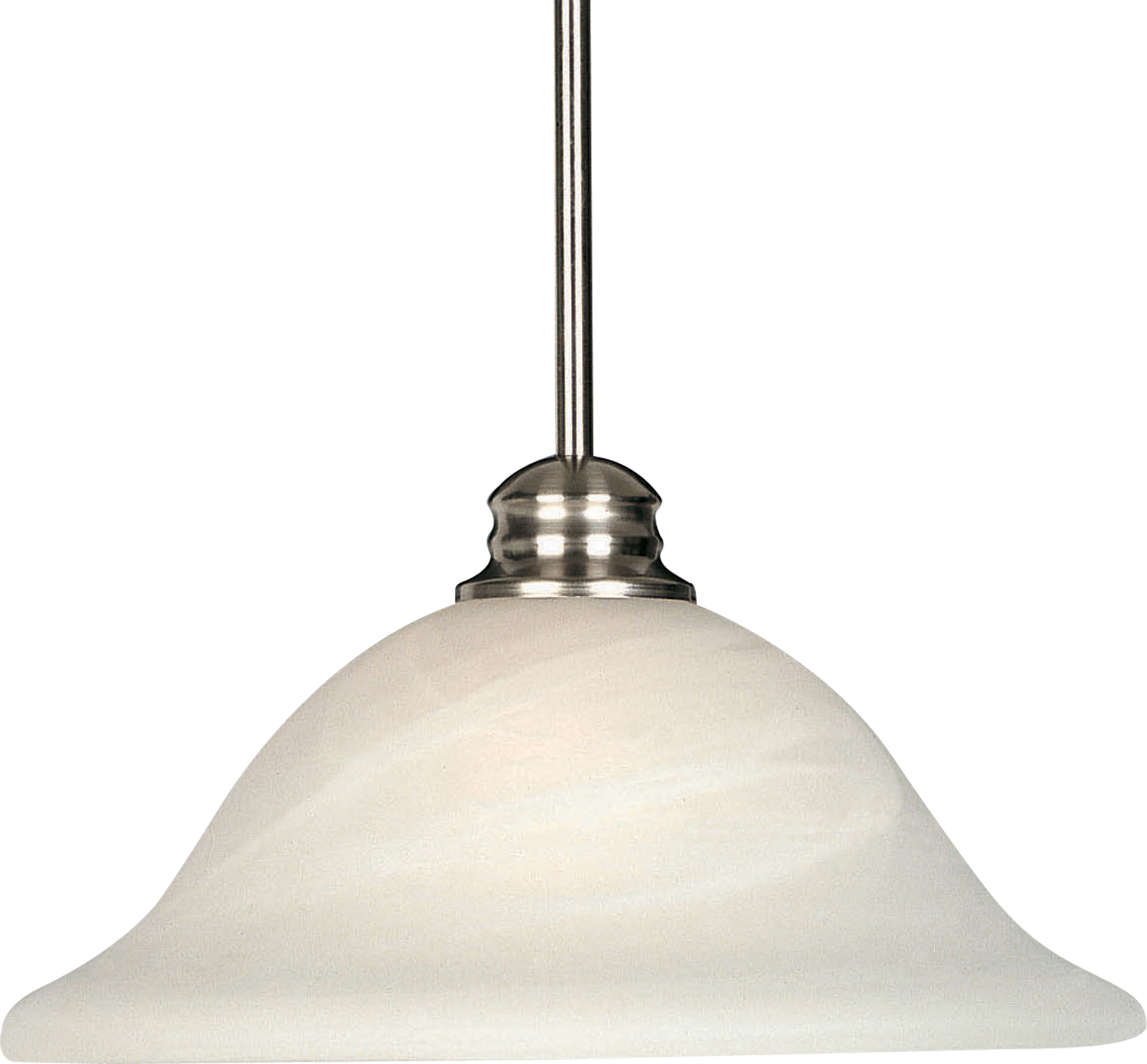 Maxim Lighting 91061MRSN Essentials 1 -Light Satin Nickel Transitional Marbleized glass Bell Medium Hanging Pendant light
