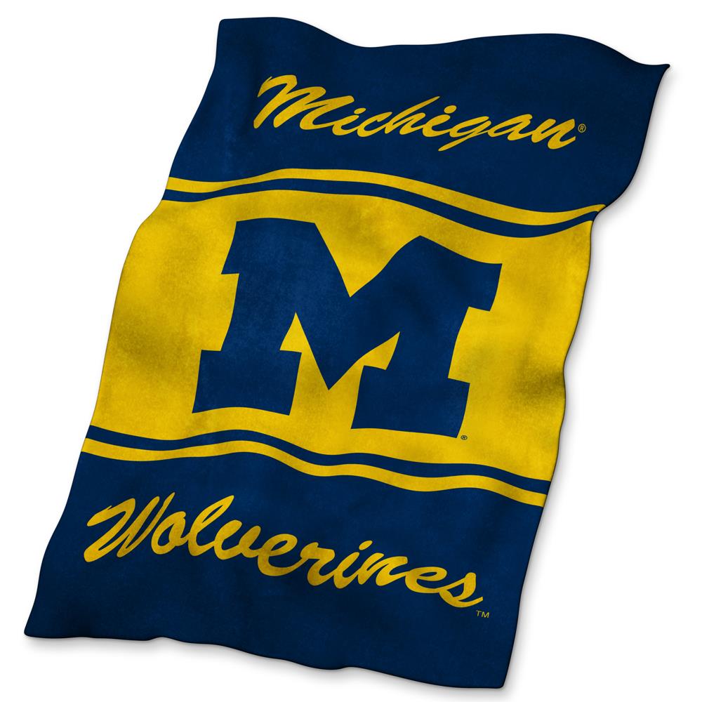 Logo Brands Michigan Wolverines Ultrasoft Navy Blanket at Lowes.com