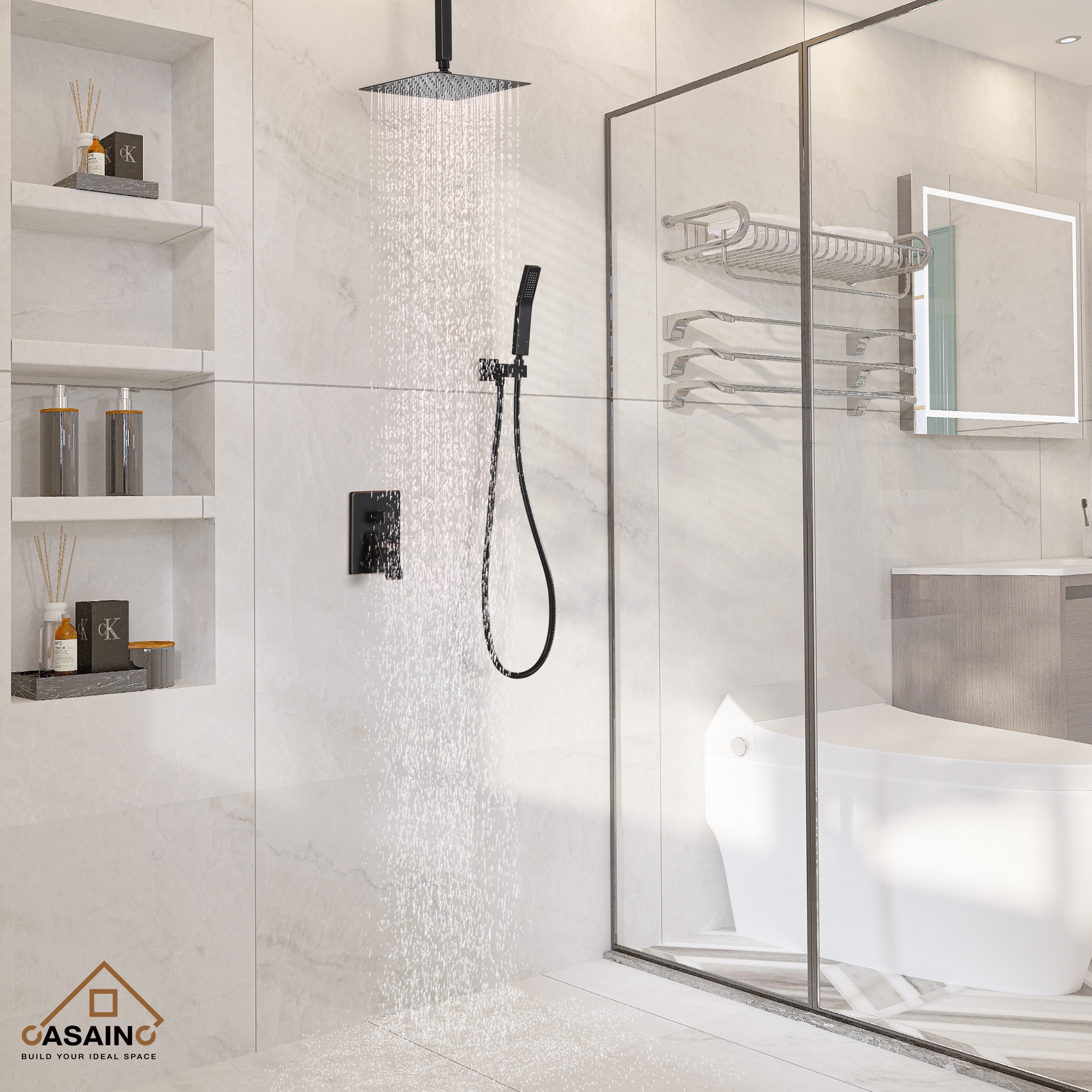 CASAINC OY-93A1203-MB Showerhead-Bar-Panels - View #4