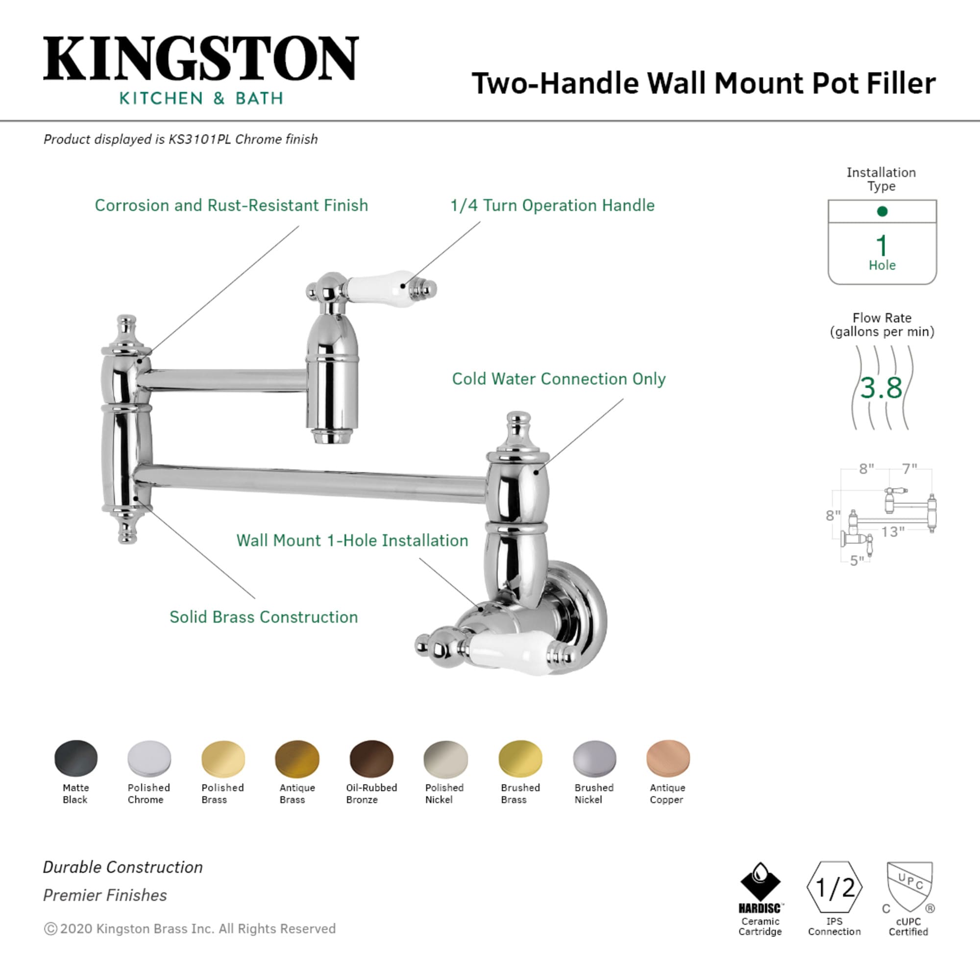 Kingston Brass WLKS3103PL Kitchen-Faucets - View #3