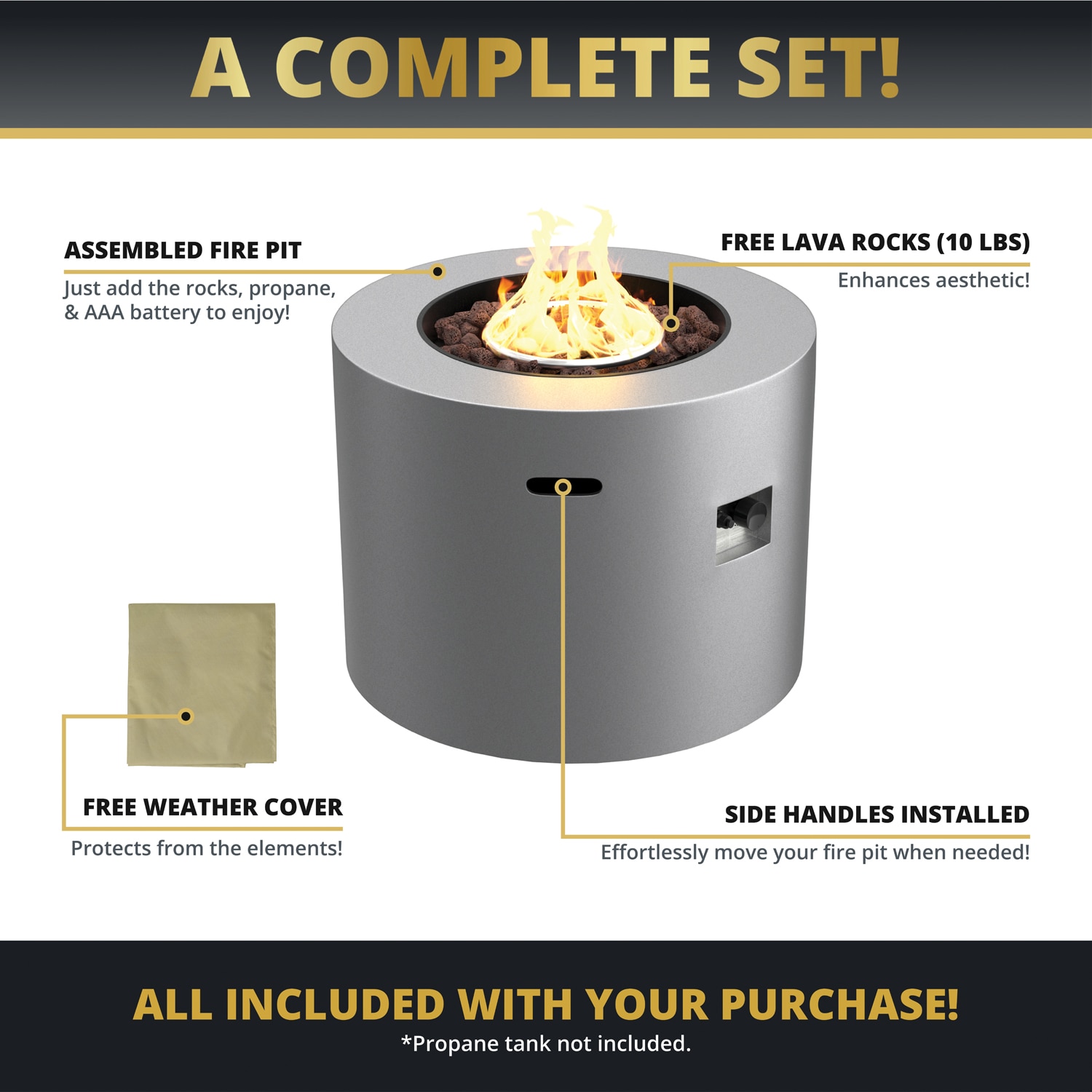 Kinger Home FP-T-009-G Outdoor-Gas-Firepits - View #8