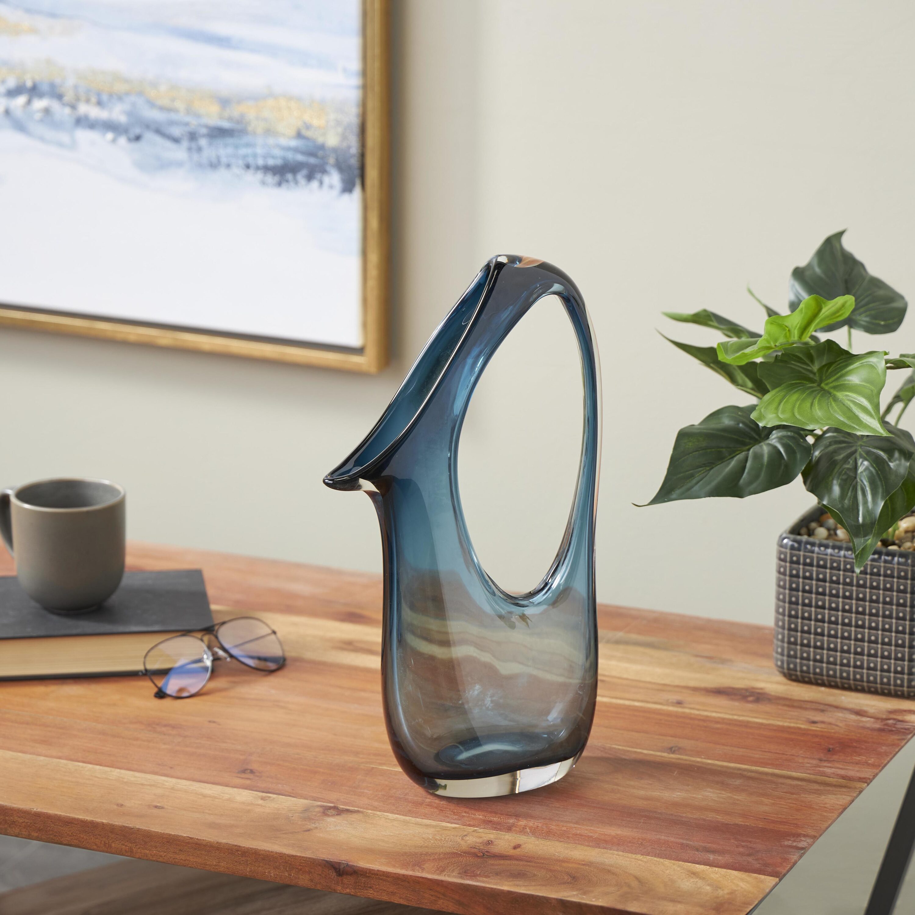 Grayson Lane 823407 Blue Glass Modern Vase