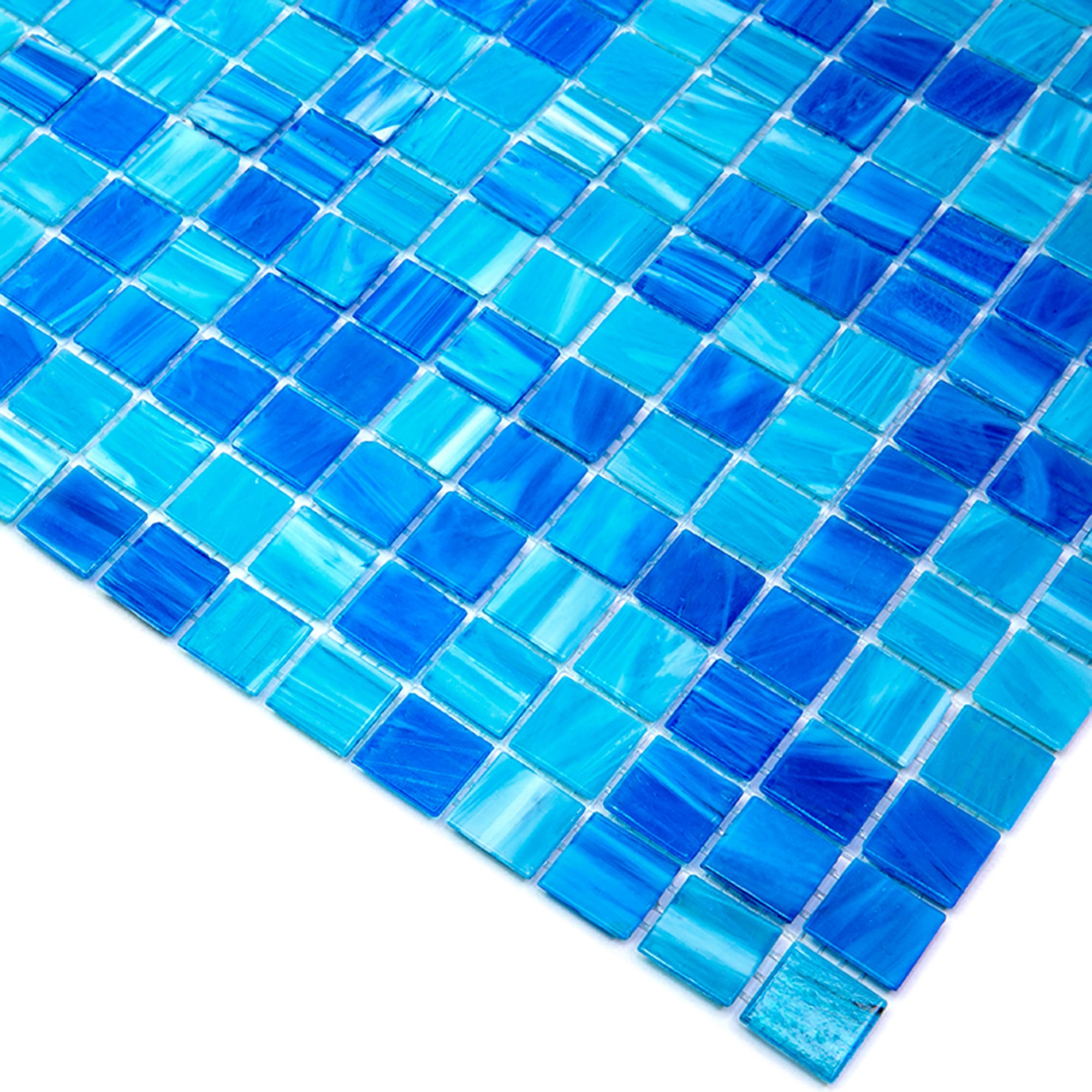 Olympic Blue Glass Mosaic Wall and Floor Tile