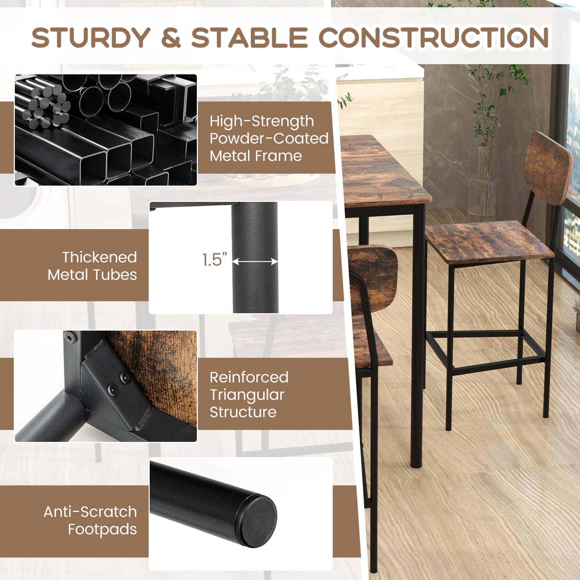 Goplus HCST00102 Dining-Sets - View #7