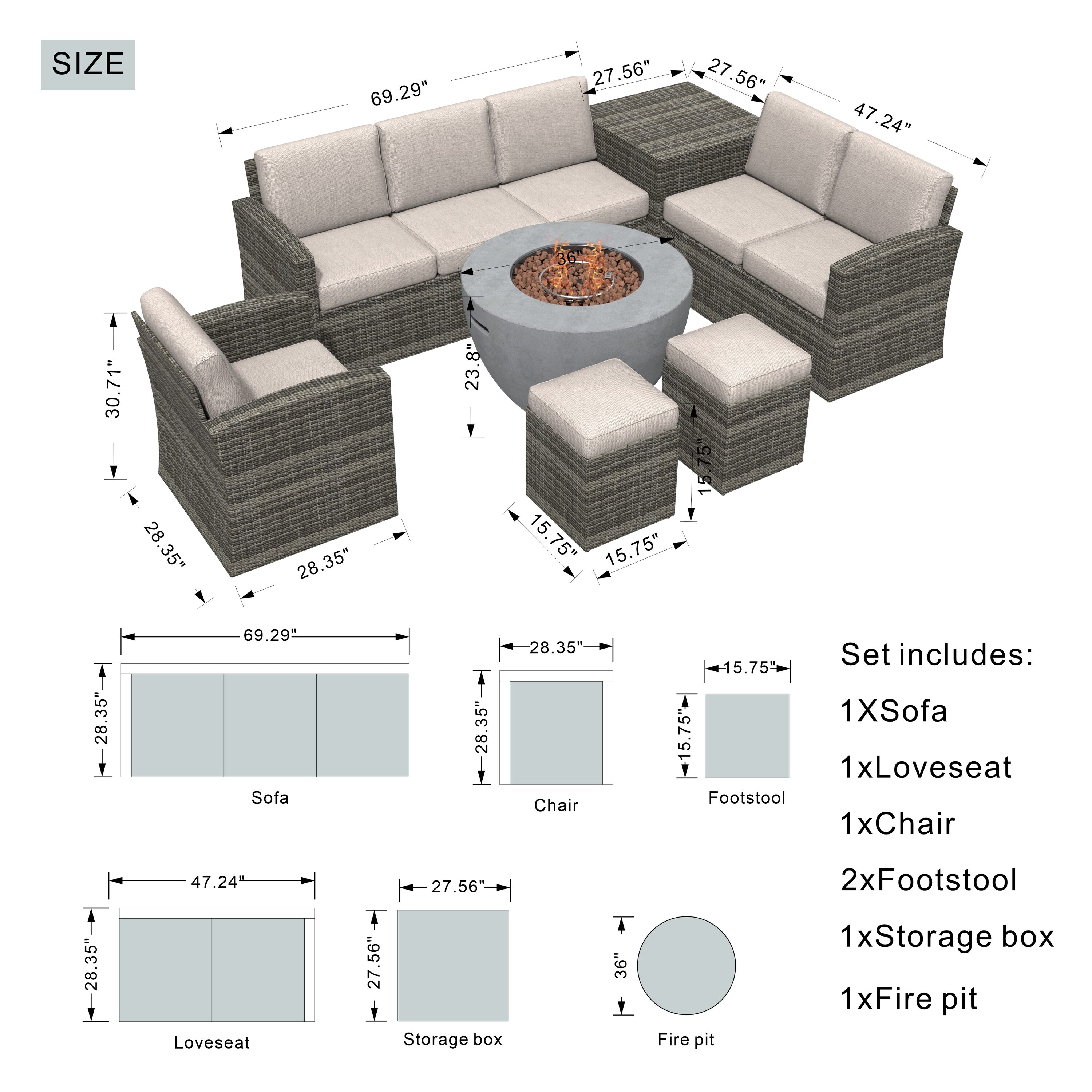 Moda Furnishings MAG-1403B-2160-G Patio-Conversation-Sets - View #6