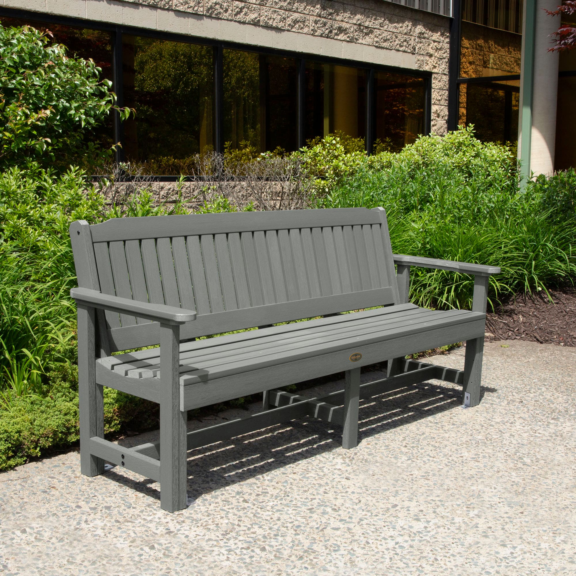 highwood CM-BENSQ62-CGE Sequoia Professional 75.25-in W x 34.9-in H Coastal Teak Plastic Garden Bench
