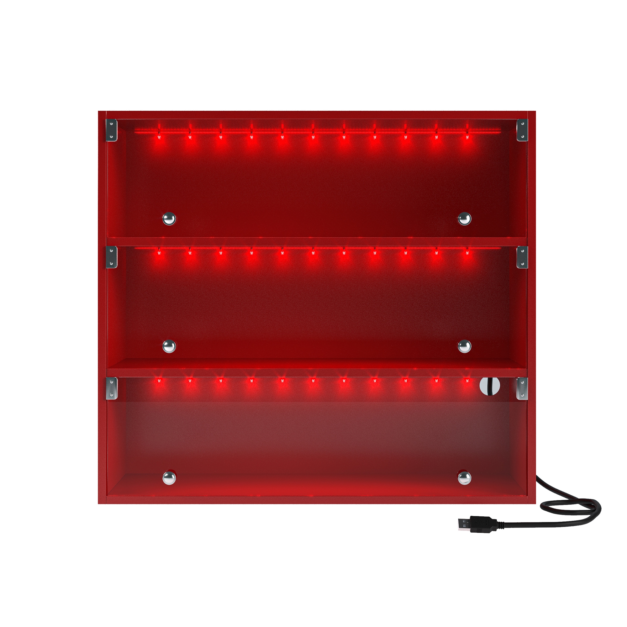 SINOFURN SYC080009RD 28-in H 3 Tier 9 pair Red MDF Shoe box