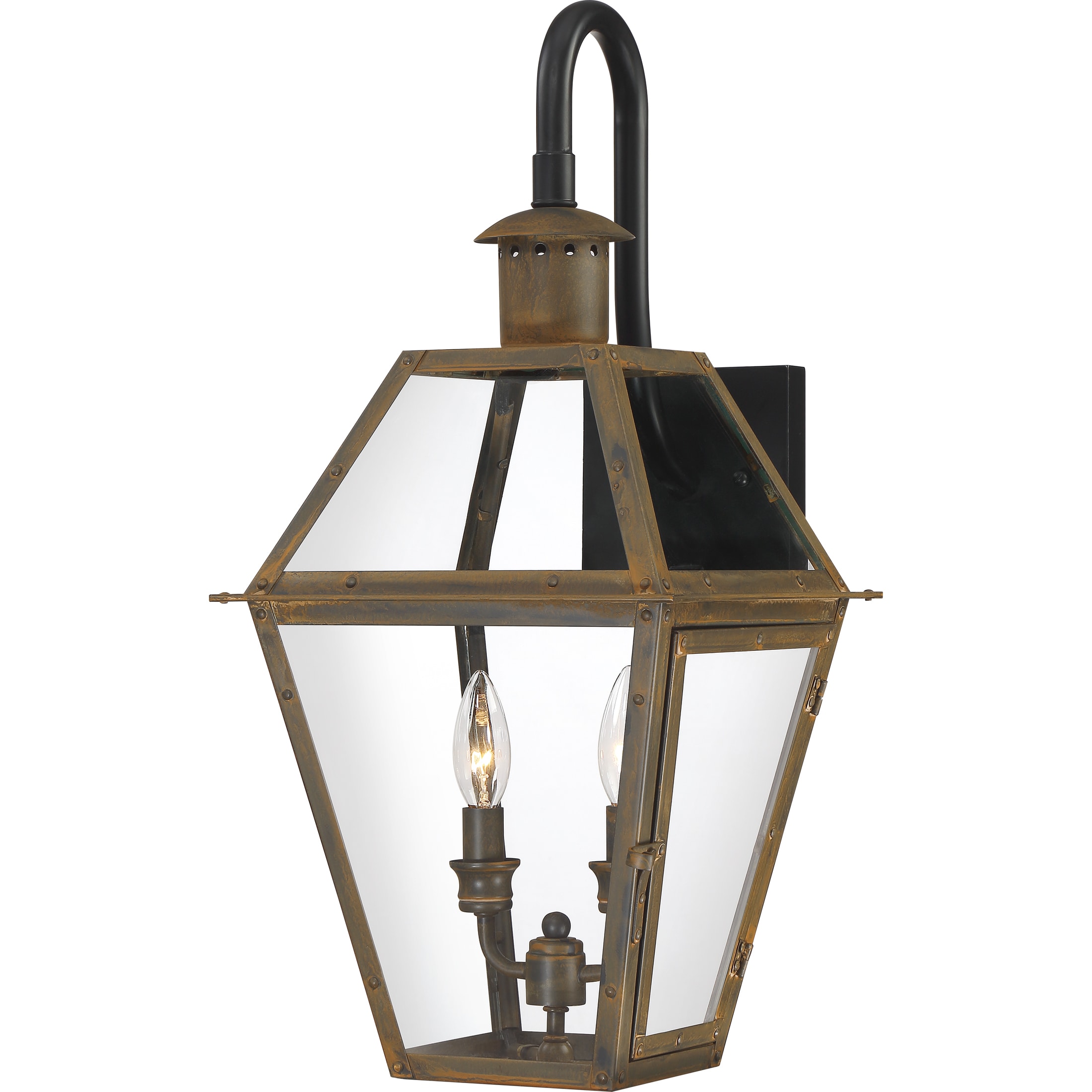 Quoizel RO8411IZ Rue De Royal 2 -Light 22.5-in H Bronze Hardwired Outdoor Wall Light