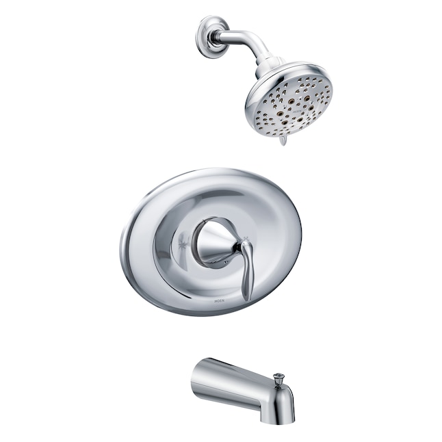 Moen Eva Chrome 1-handle Bathtub and Shower Faucet (Valve Not Included) in  the Shower Faucets department at Lowes.com