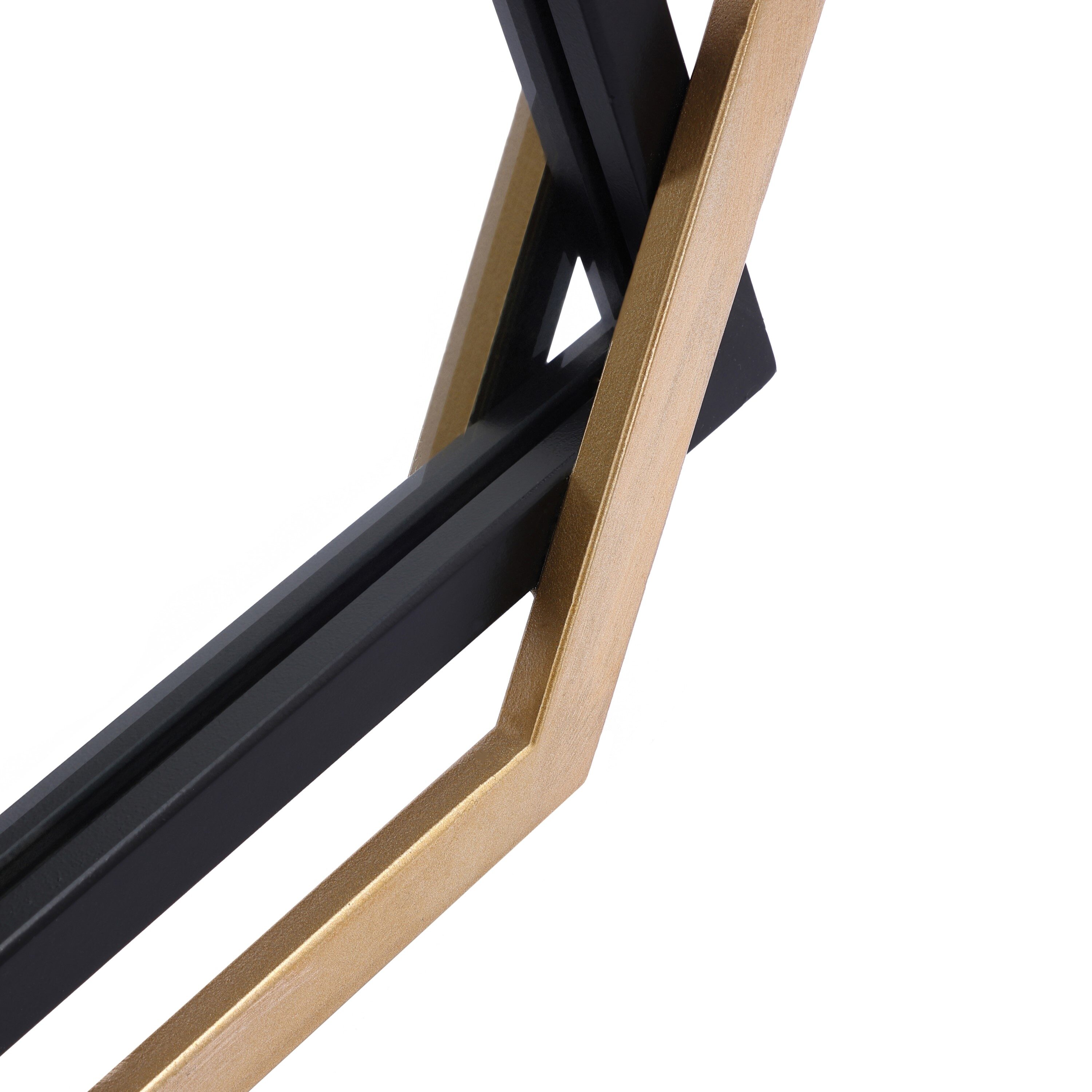 Square Gold and Black Metal Floating Frame Wall Mirror