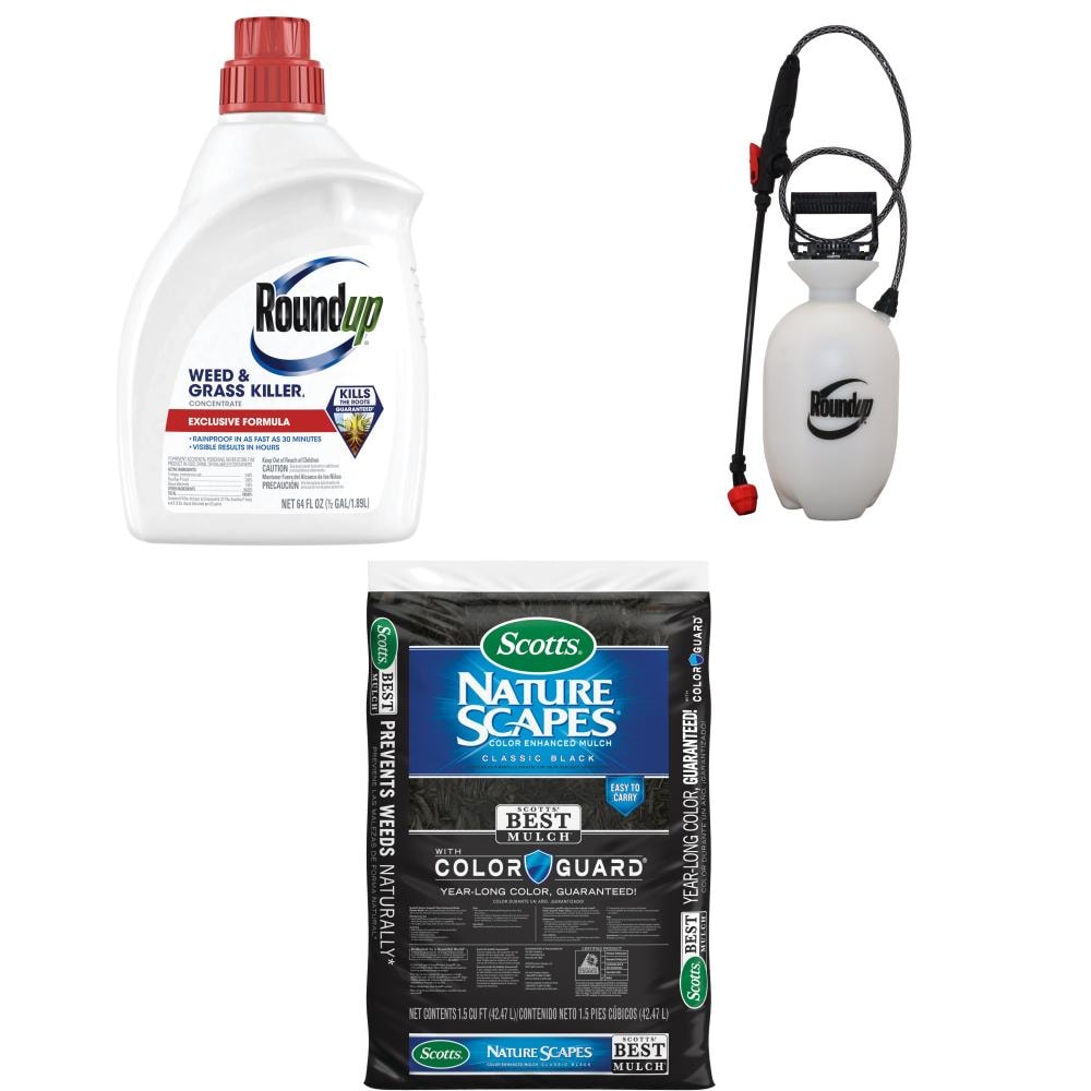 Roundup  Weed Control & Curb Appeal Kit: Spray, Kill, and Mulch for a Cleaner Yard