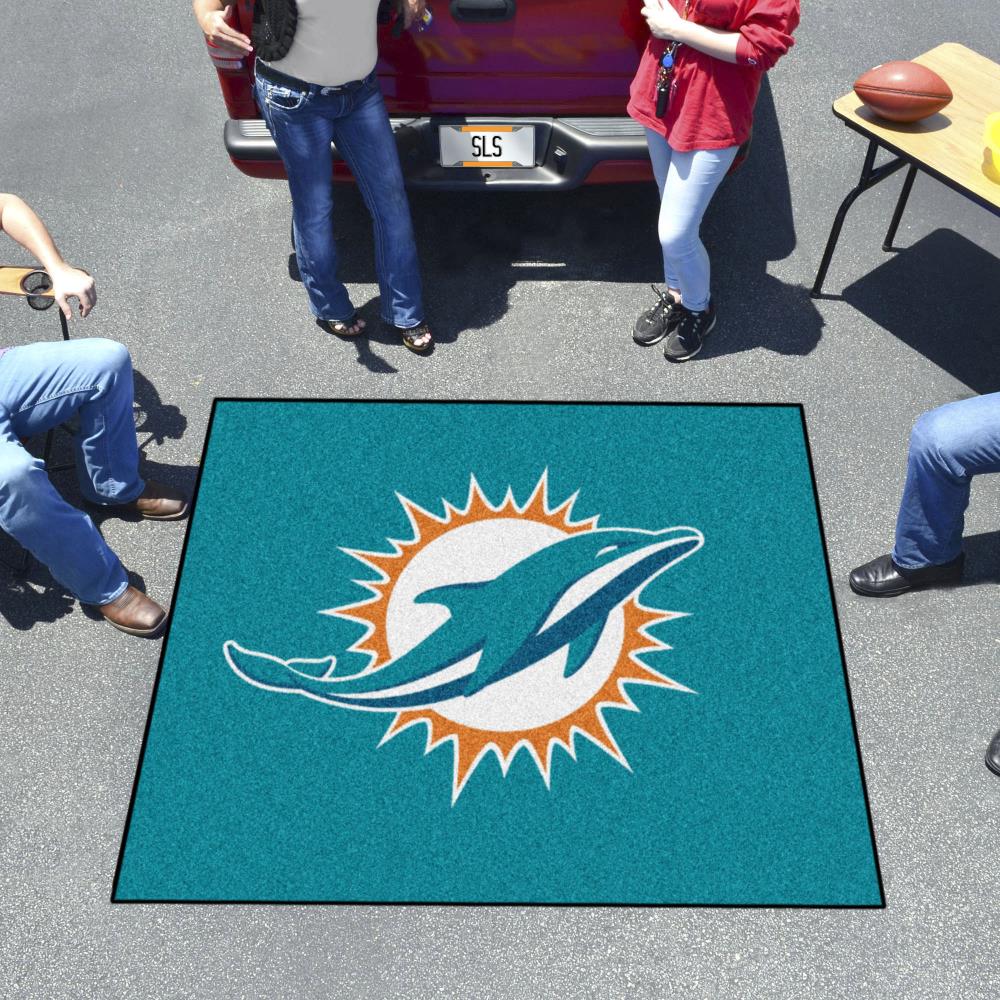 FANMATS Miami Dolphins Aqua 5 ft. x 6 ft. Tailgater Area Rug 36212