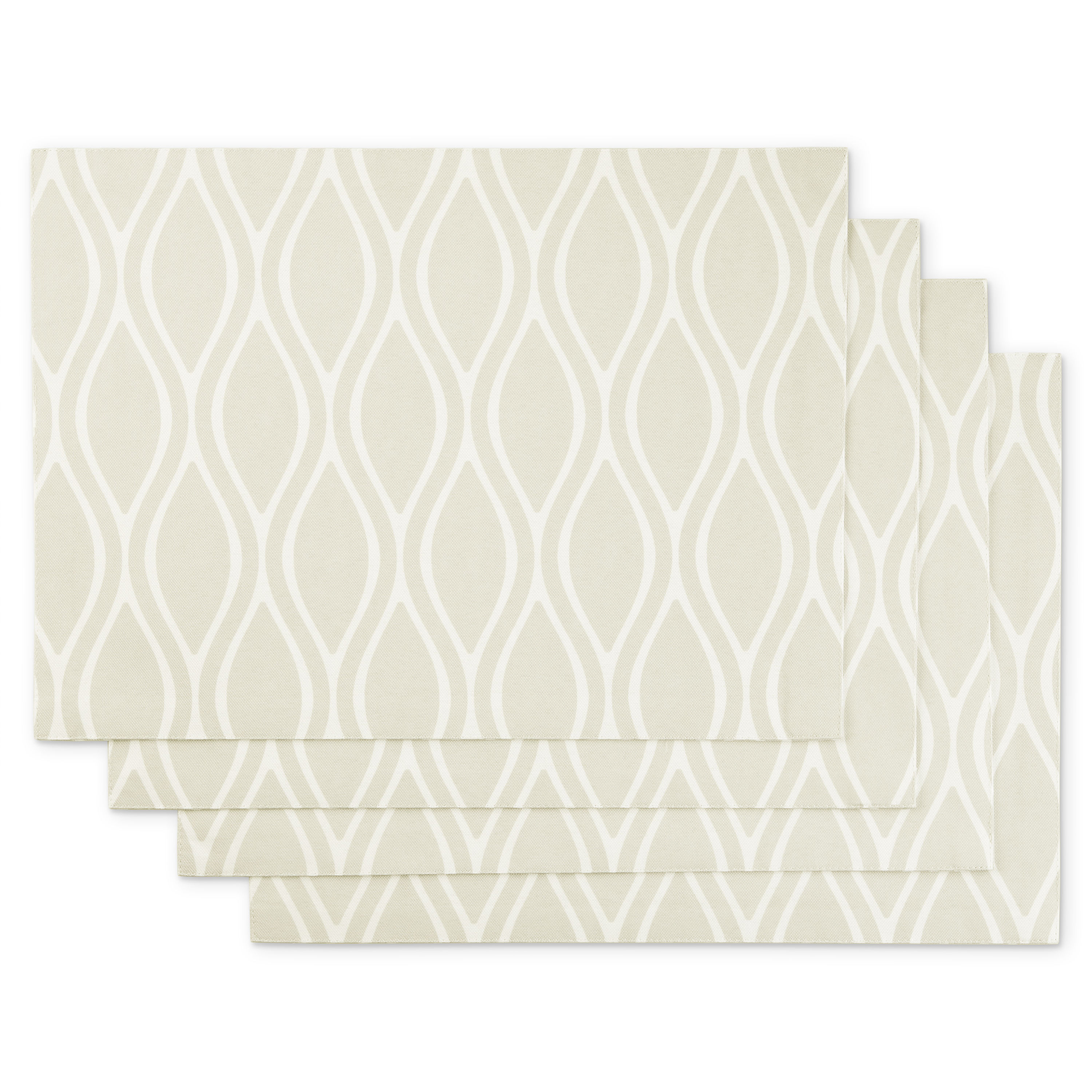 allen + roth P-OGEE-451 4 -Pack Gray Propylene Rectangle Placemats
