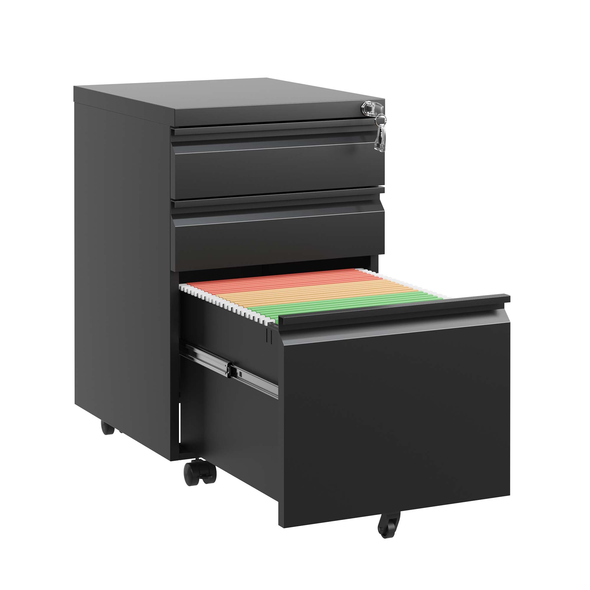 Maocao Hoom JL92762 Black 3 -Drawer 14.57-in File Cabinet