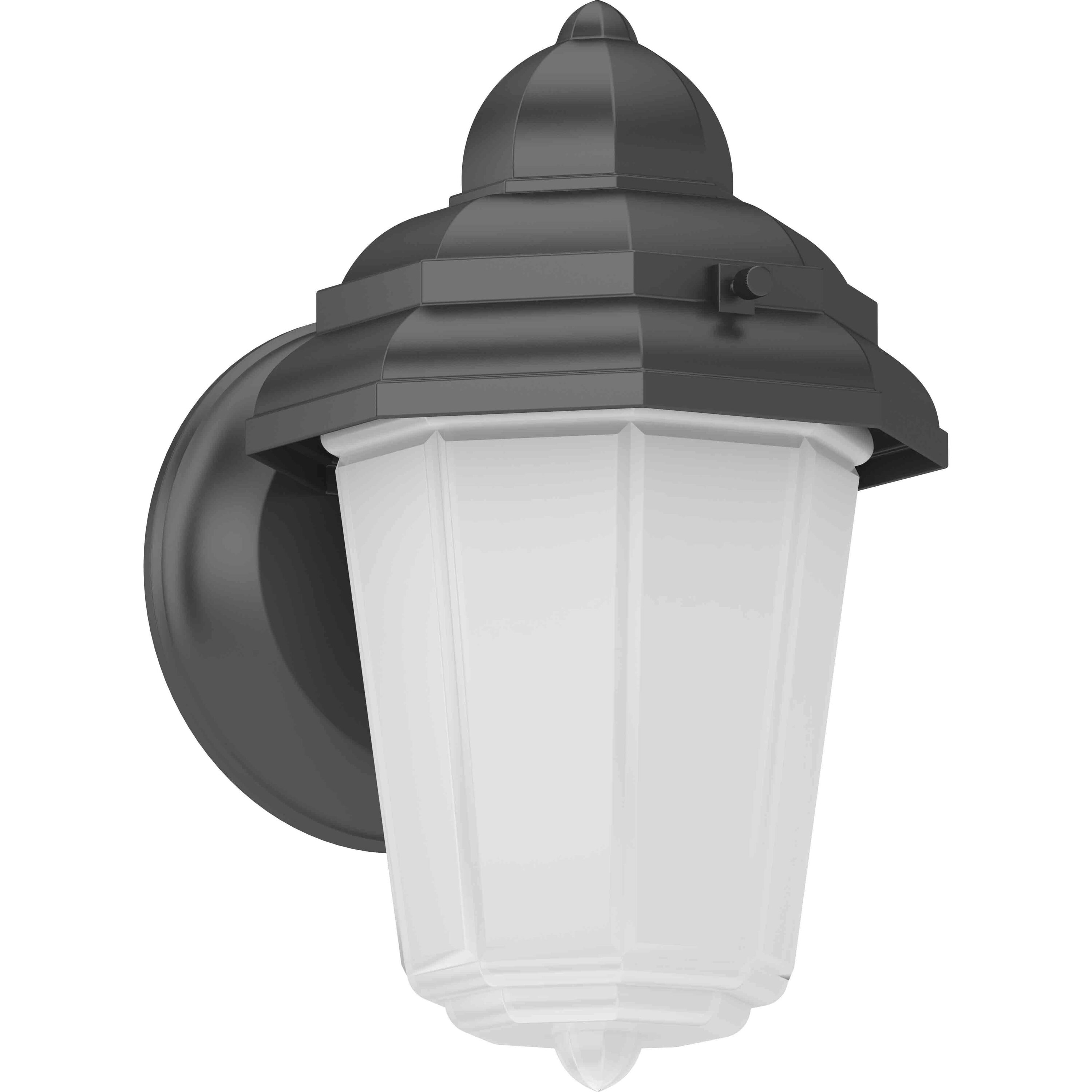 Lustrous Shine Black Outdoor Wall Sconce, 8.75" Dimmable Lantern