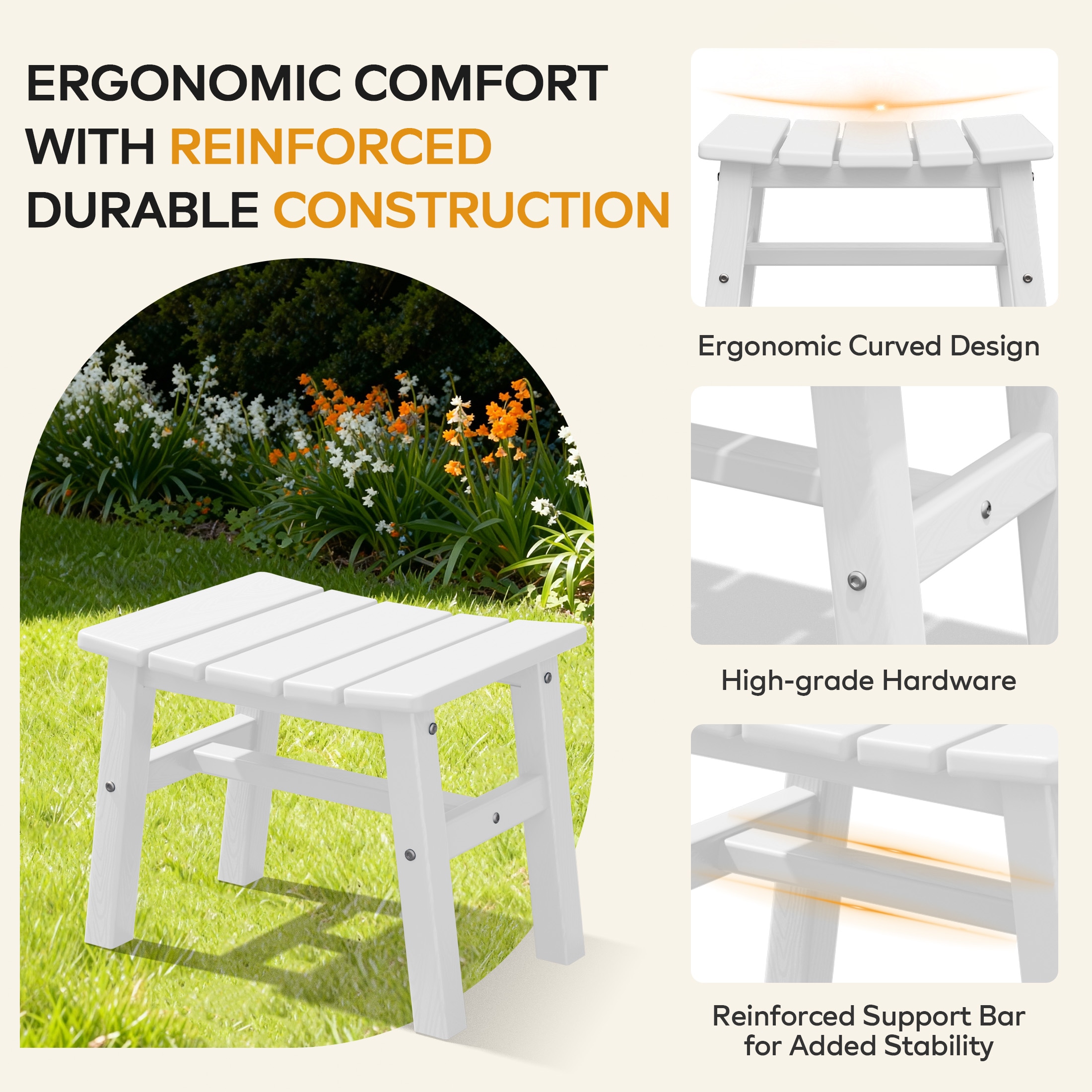 VOUA AK-JJGJD-WT Stools-Ottomans - View #5