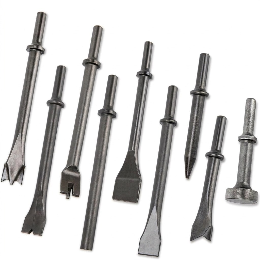 Etokfoks Pneumatic Hammer Chisel Bits Set with Hardened Carbon Steel Construction for Masonry Demolition 9pcs #LETSQ8XM1