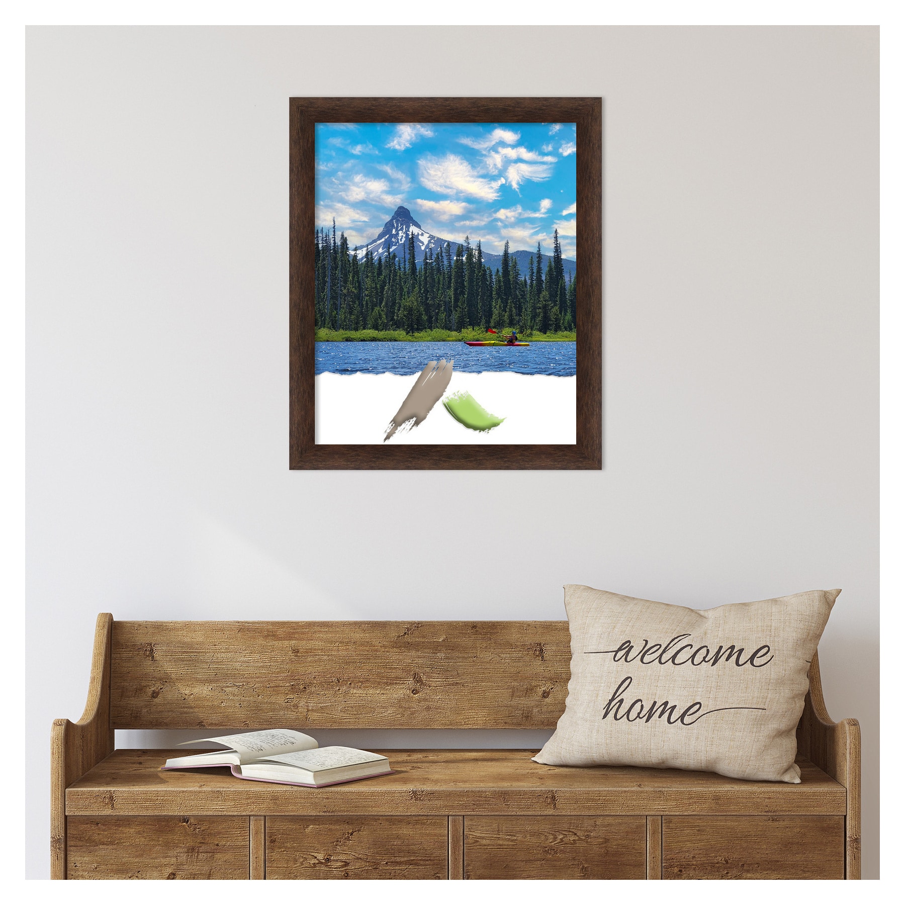 Warm Walnut Narrow Wood Picture Frame 18"x22"