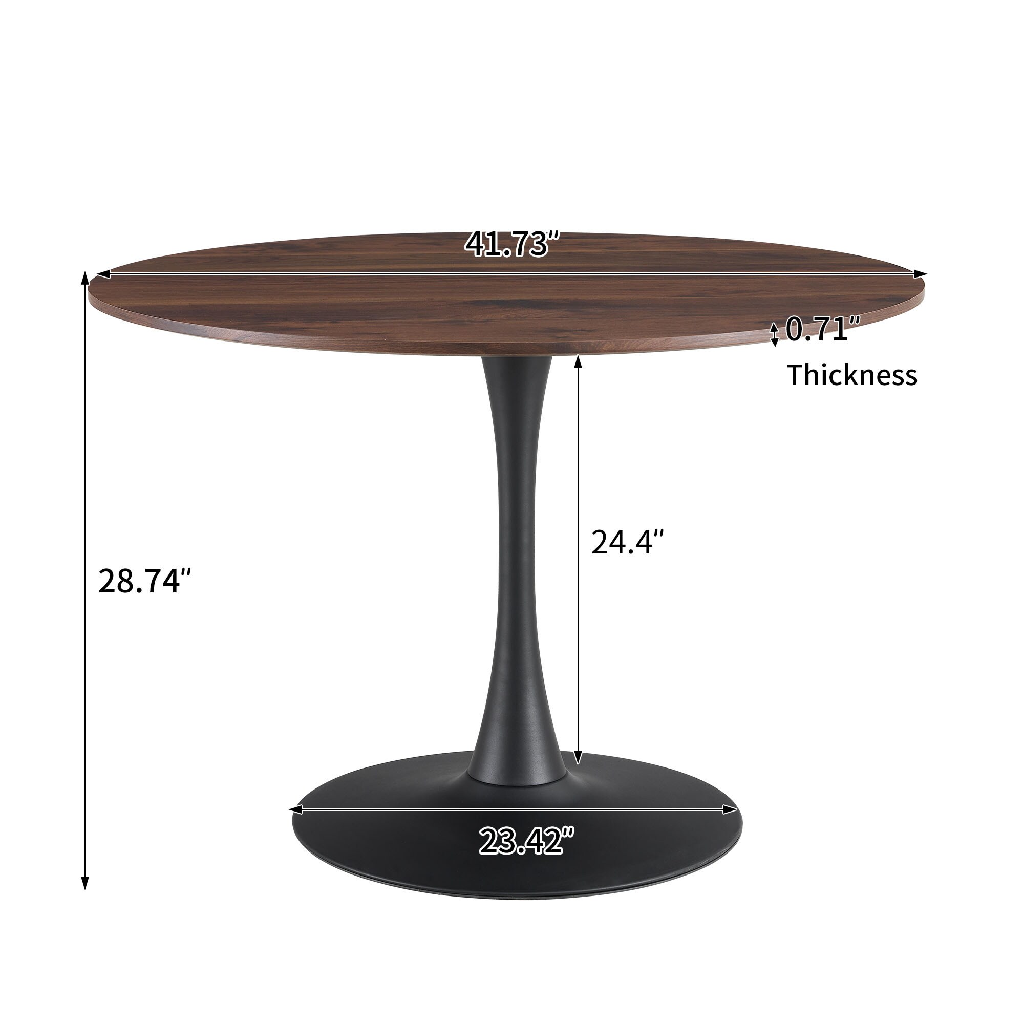 CASAINC Round glass top dining table Brown Round Contemporary/Modern ...