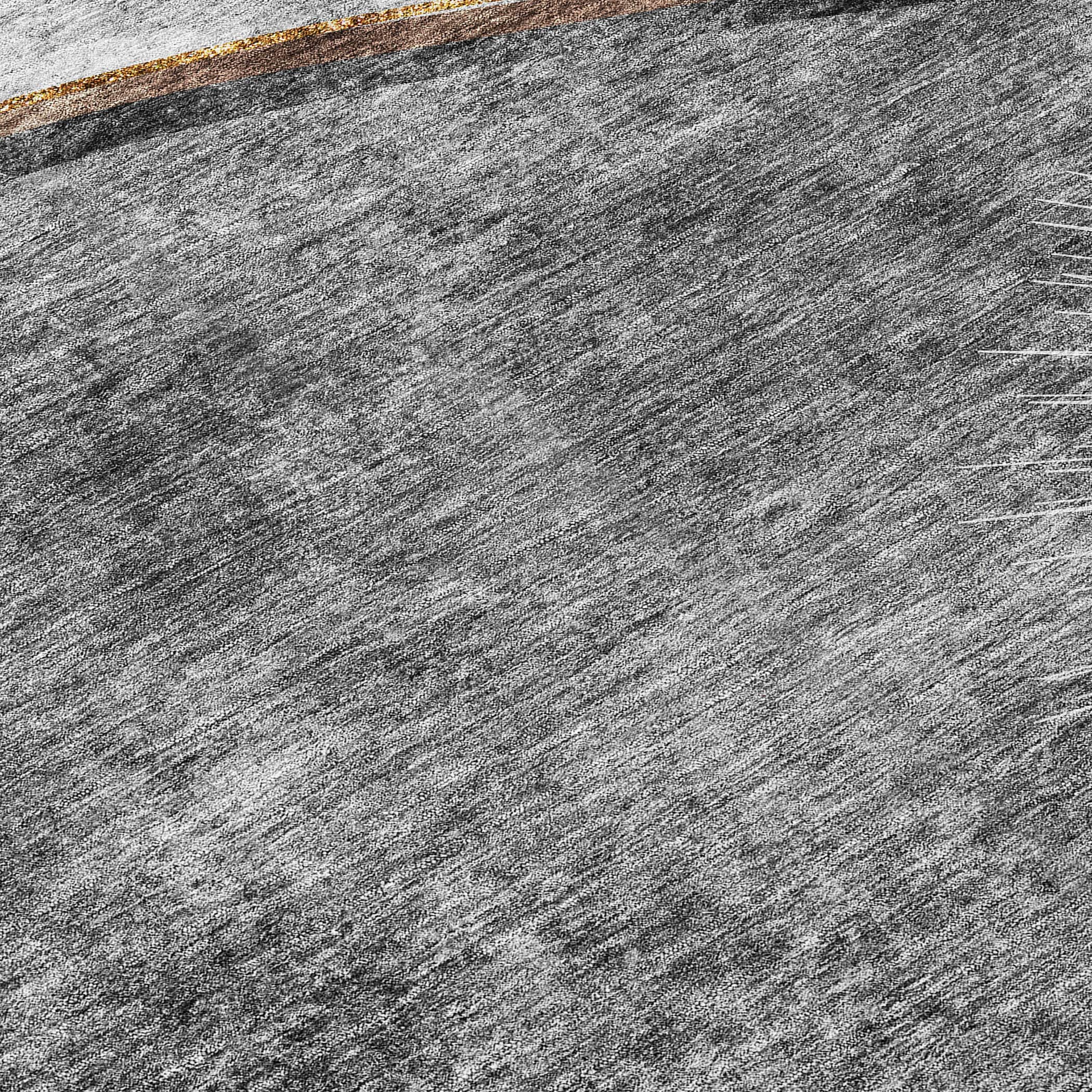 Gray Abstract Machine Washable Indoor/Outdoor Runner Rug