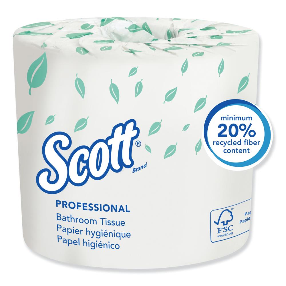 Scott Essential Professional Bulk Toilet Paper for Business (13607),  Individually Wrapped Standard Rolls, 2-Ply, White, 20 Rolls/Convenience  Case, 550