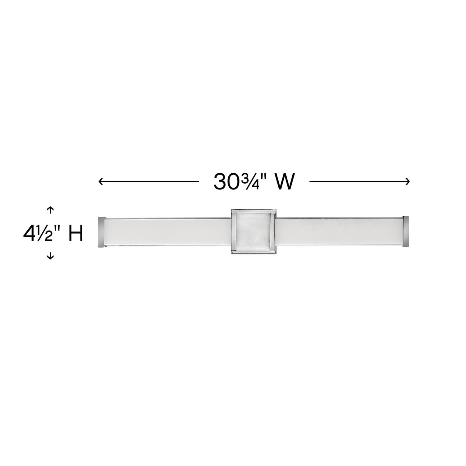 Pietra Chrome 30" Integrated LED Vanity Light with Natural Stone